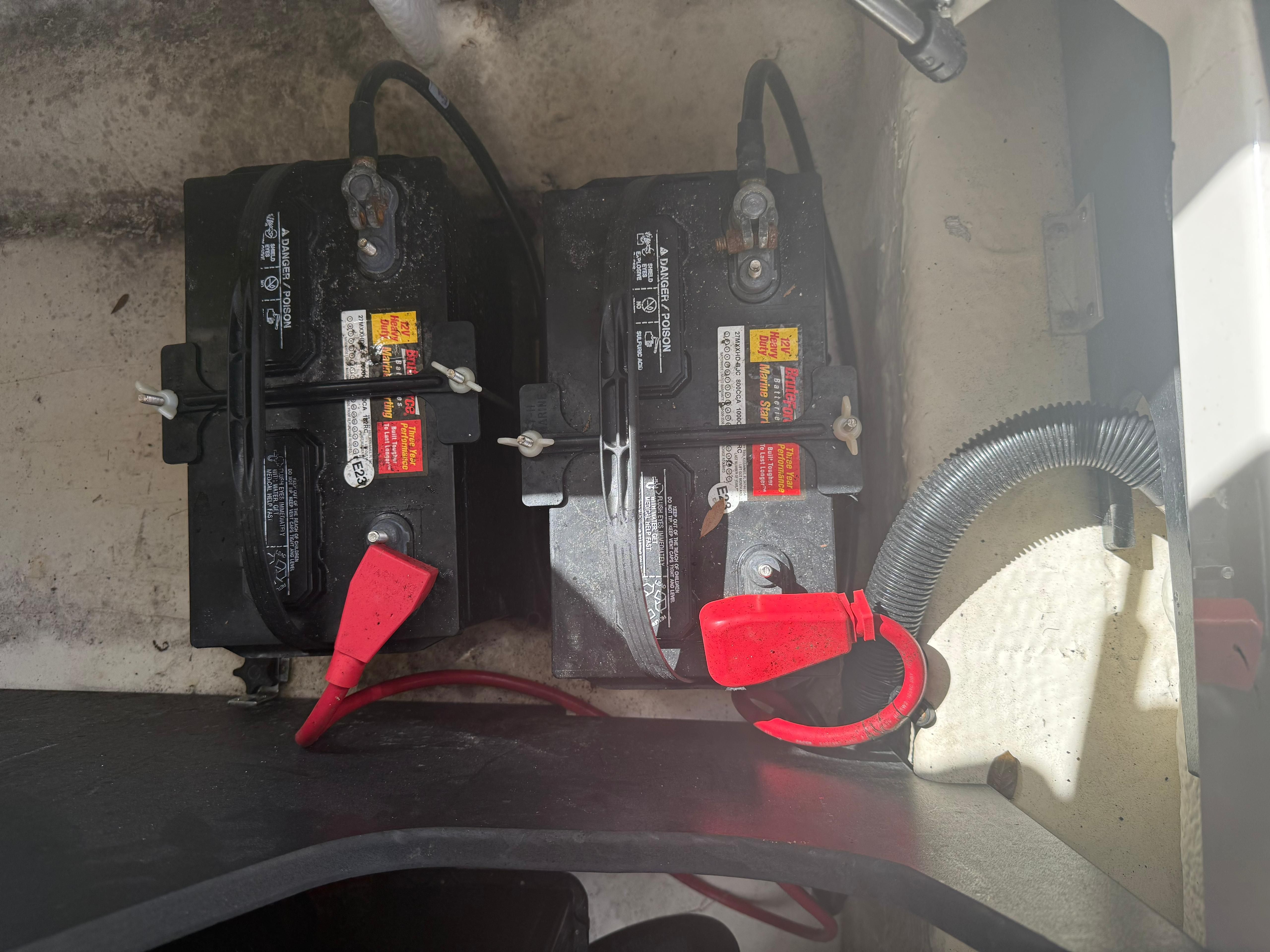 Batteries in a 2020 Regal 2300 Bowrider boat.