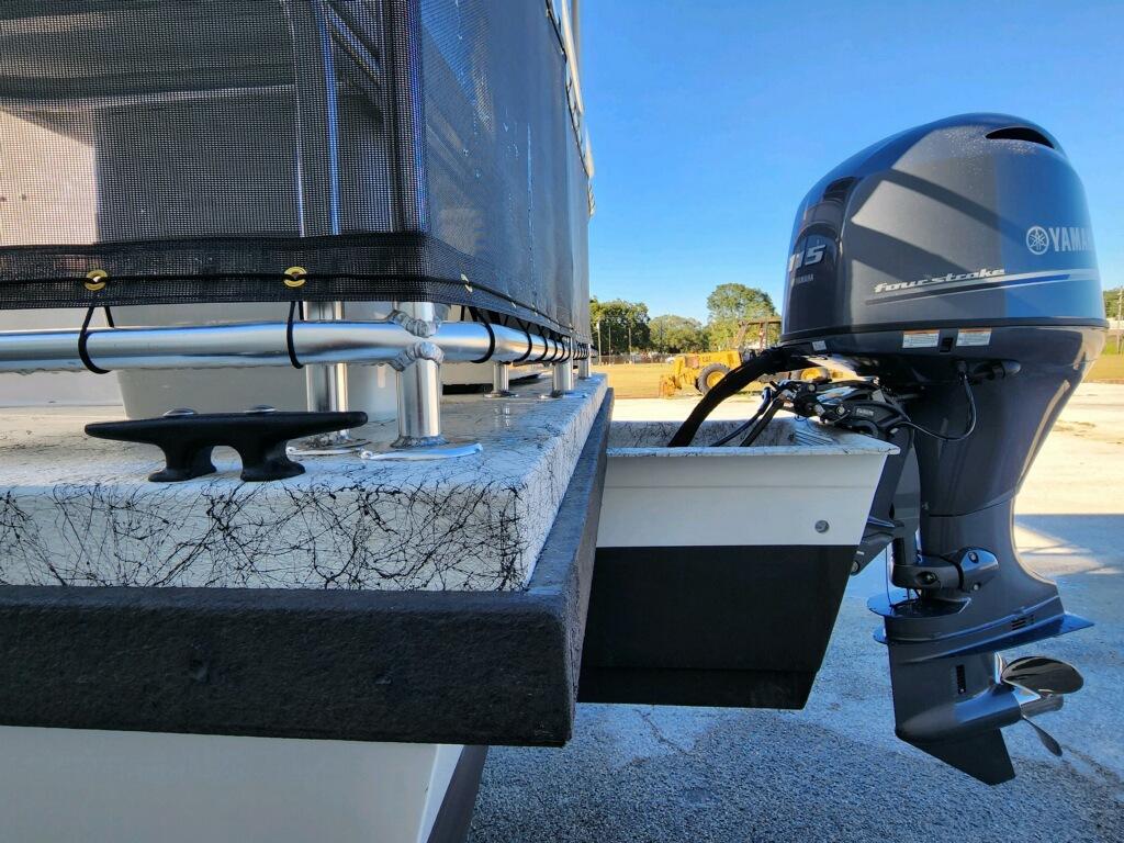2025 A&M Manufacturing Salty 23 boat with Yamaha outboard motor.