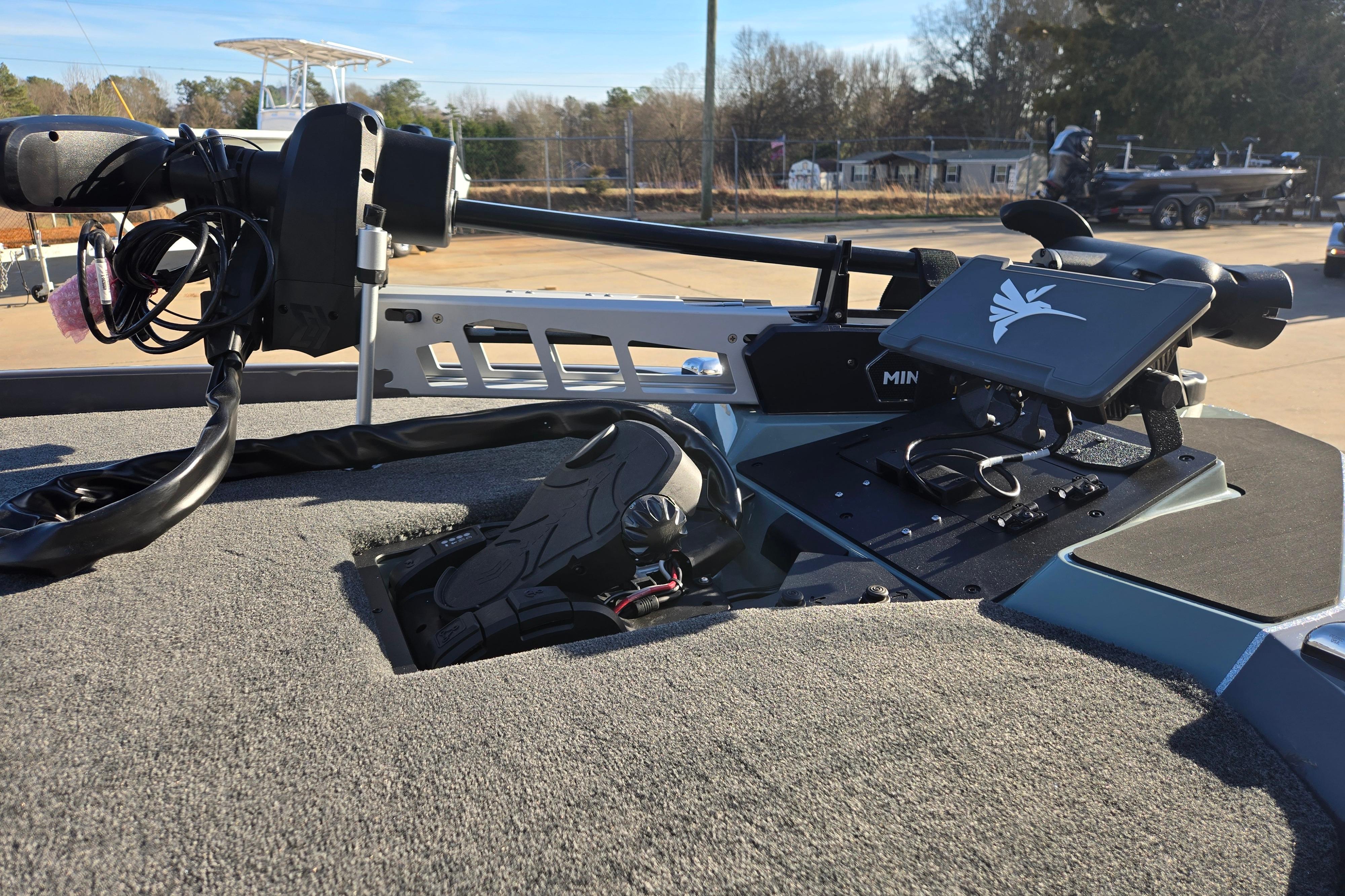 2026 Skeeter ZXE21 boat deck with advanced control panel and equipment.