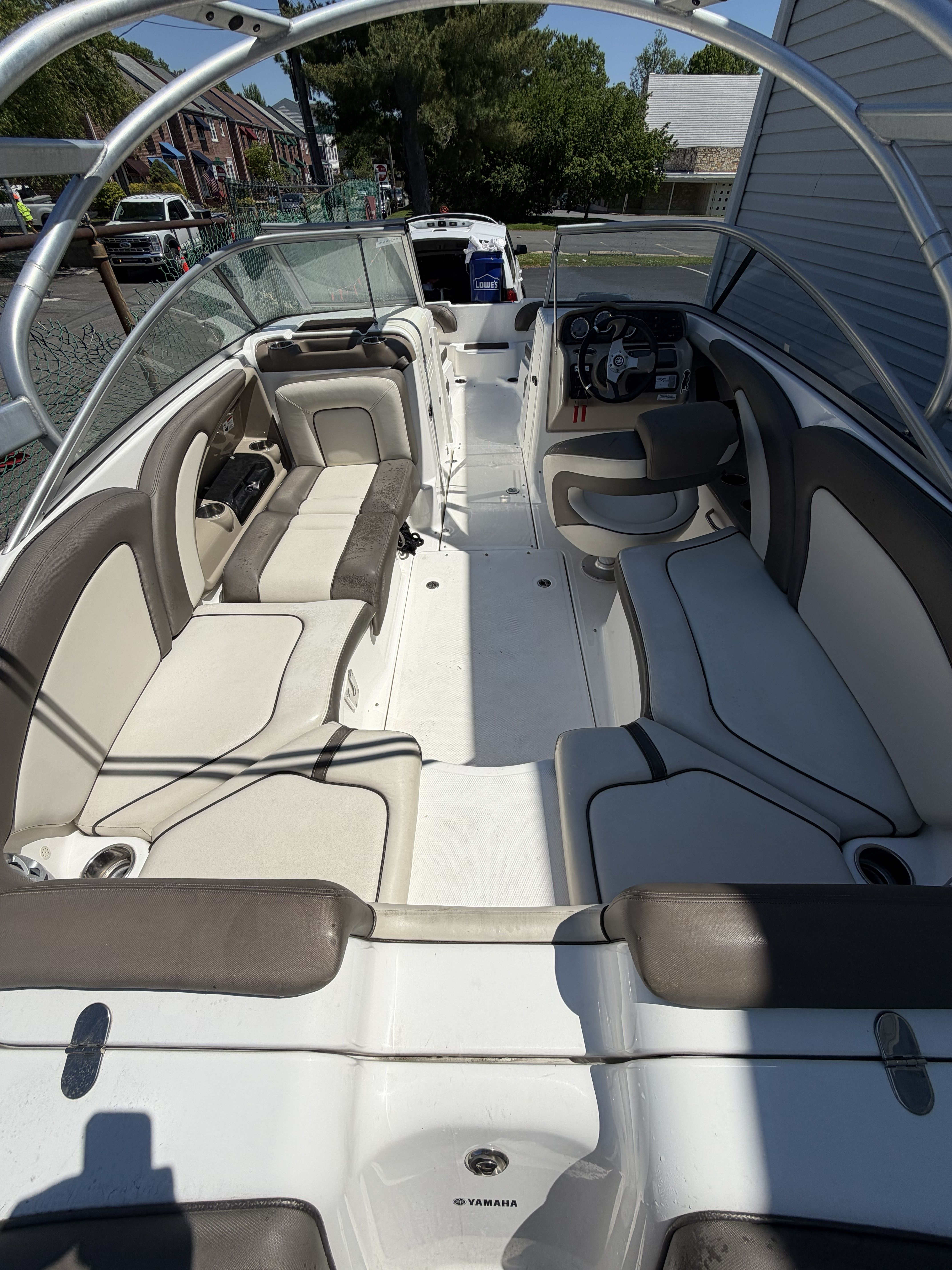 Interior of a 2012 Yamaha Boats 242 with seating.
