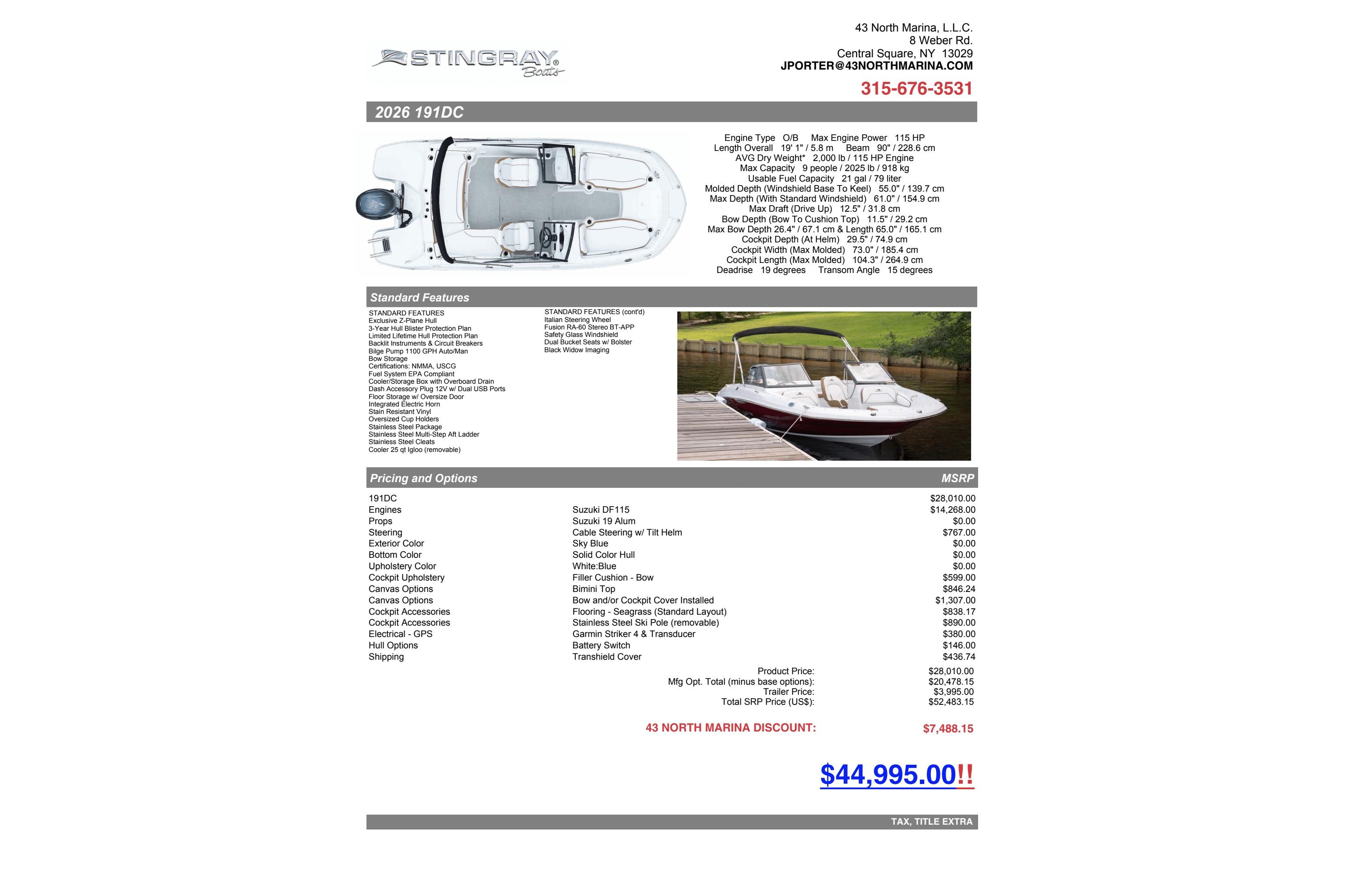 2026 Stingray 191 DC