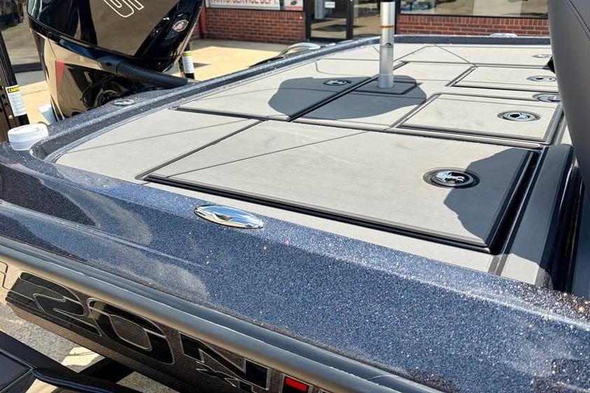2026 Nitro Z20 XL Pro boat with sleek deck design and storage compartments.