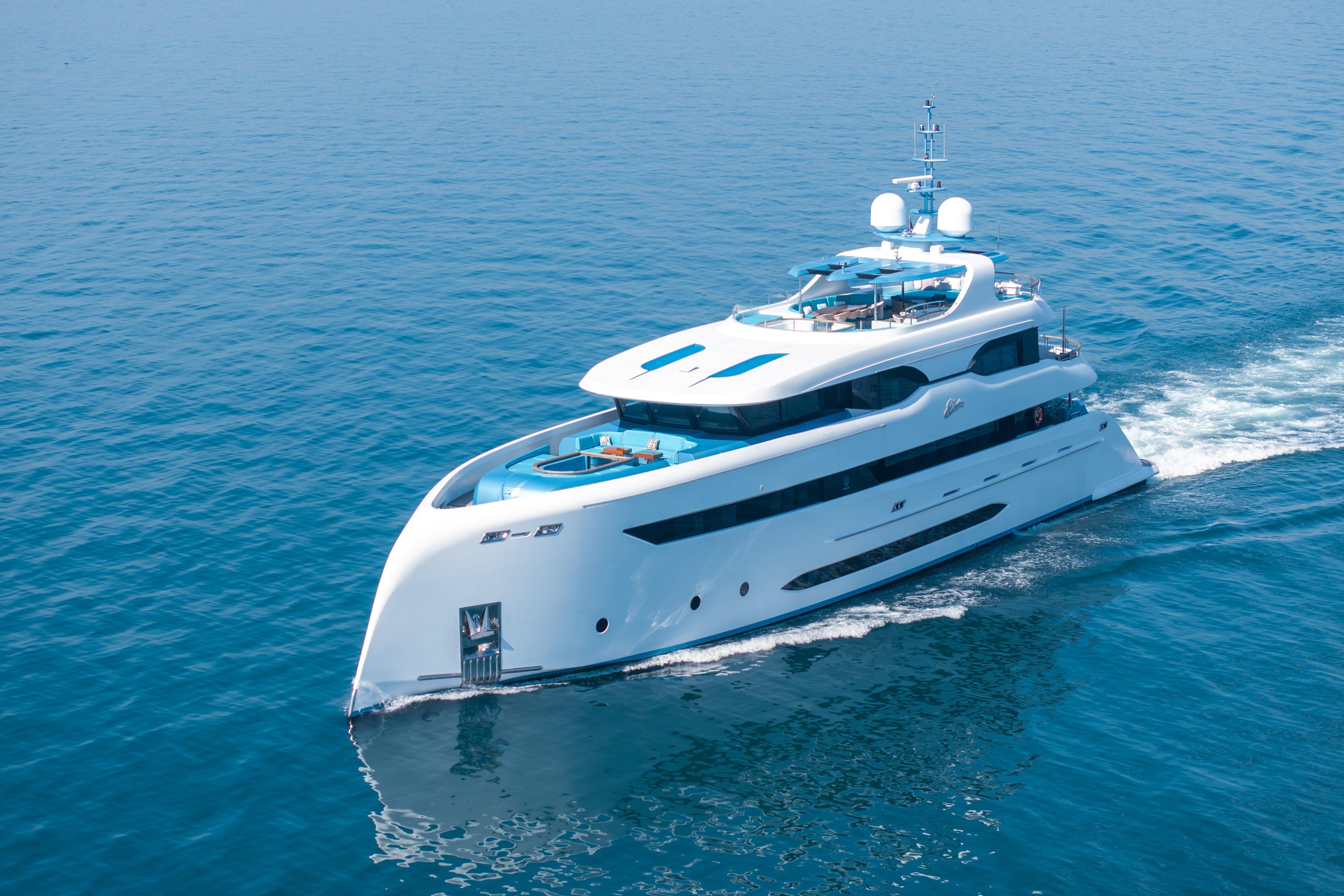 Luxurious 2014 Bilgin 147 yacht cruising on open sea waters.