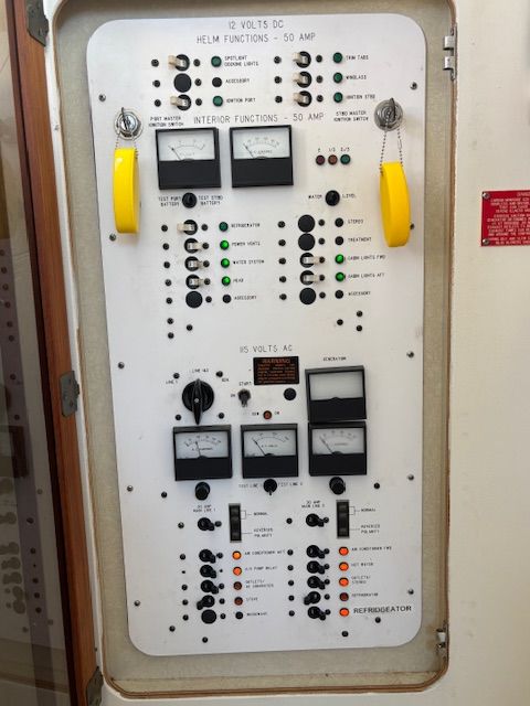 Control panel of 1986 Sea Ray 360 Aft Cabin.