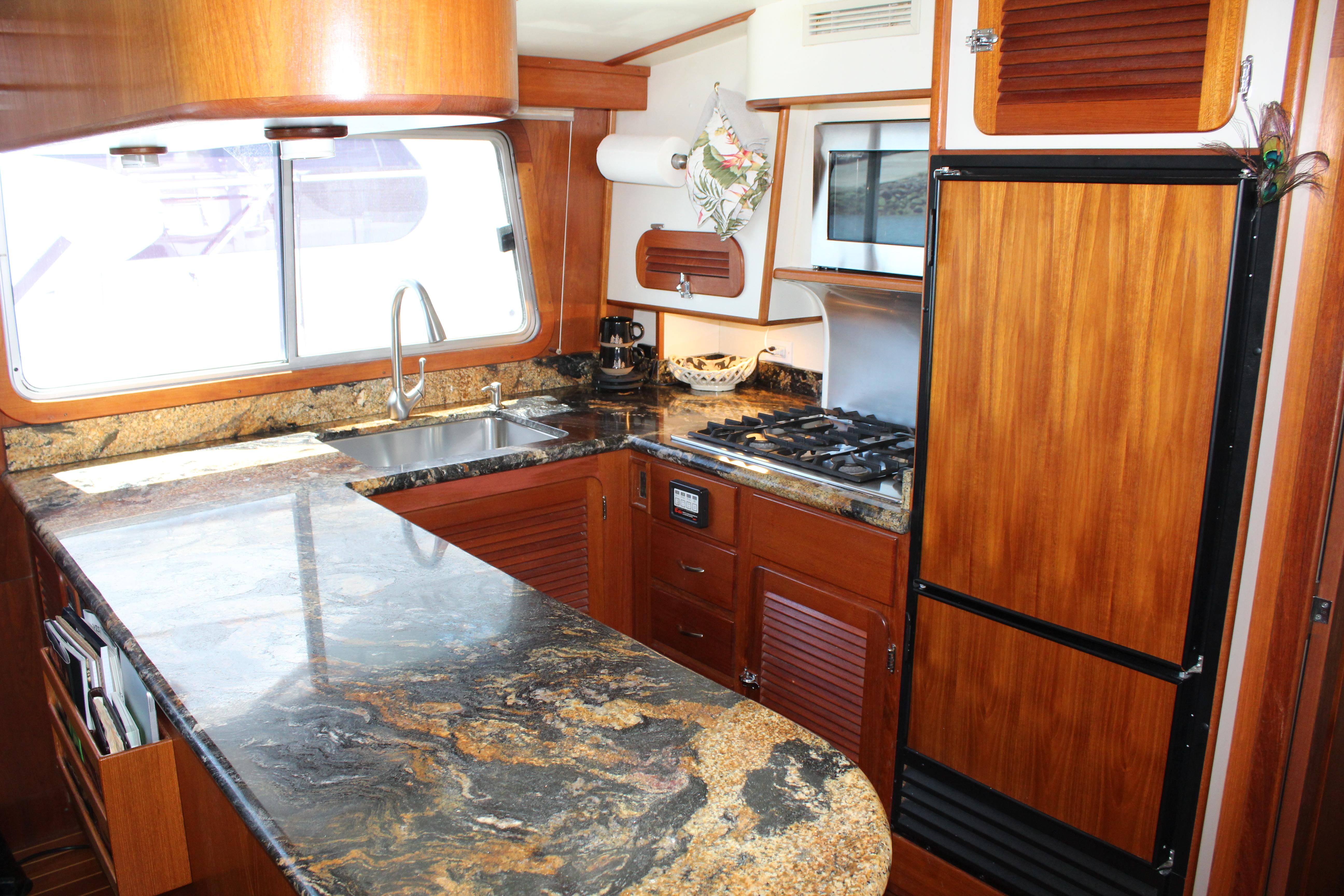 Kitchen area of Cherubini Independence 50 yacht, year 1999.