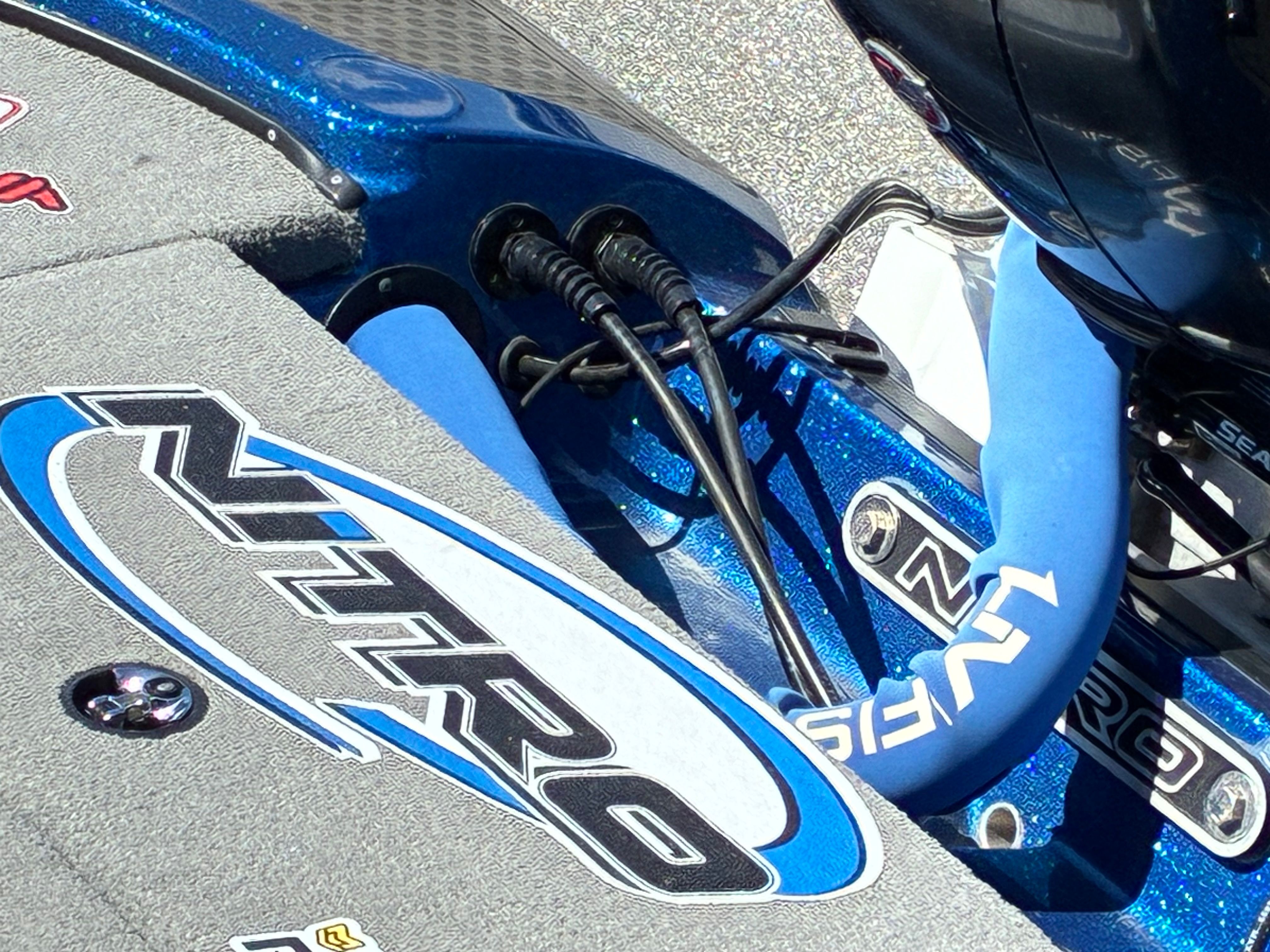 Close-up of Nitro Z18 Pro 2024 boat deck with cables.