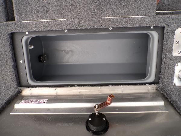 2025 Tracker Pro Guide V-175 Combo boat storage compartment interior.