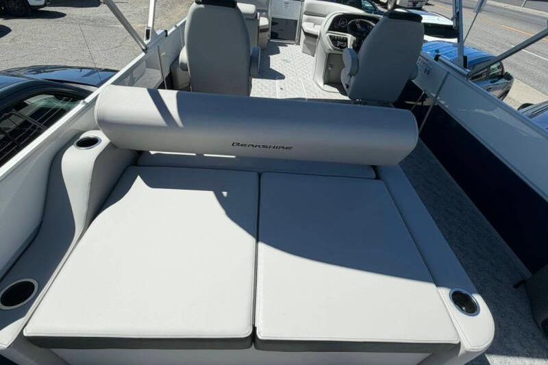 2026 Berkshire LE 24' Ultra Lounger boat interior with plush seating and modern design.