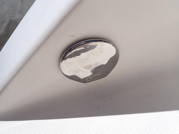 Chrome detail on 2011 Chaparral 287 SSX boat exterior.