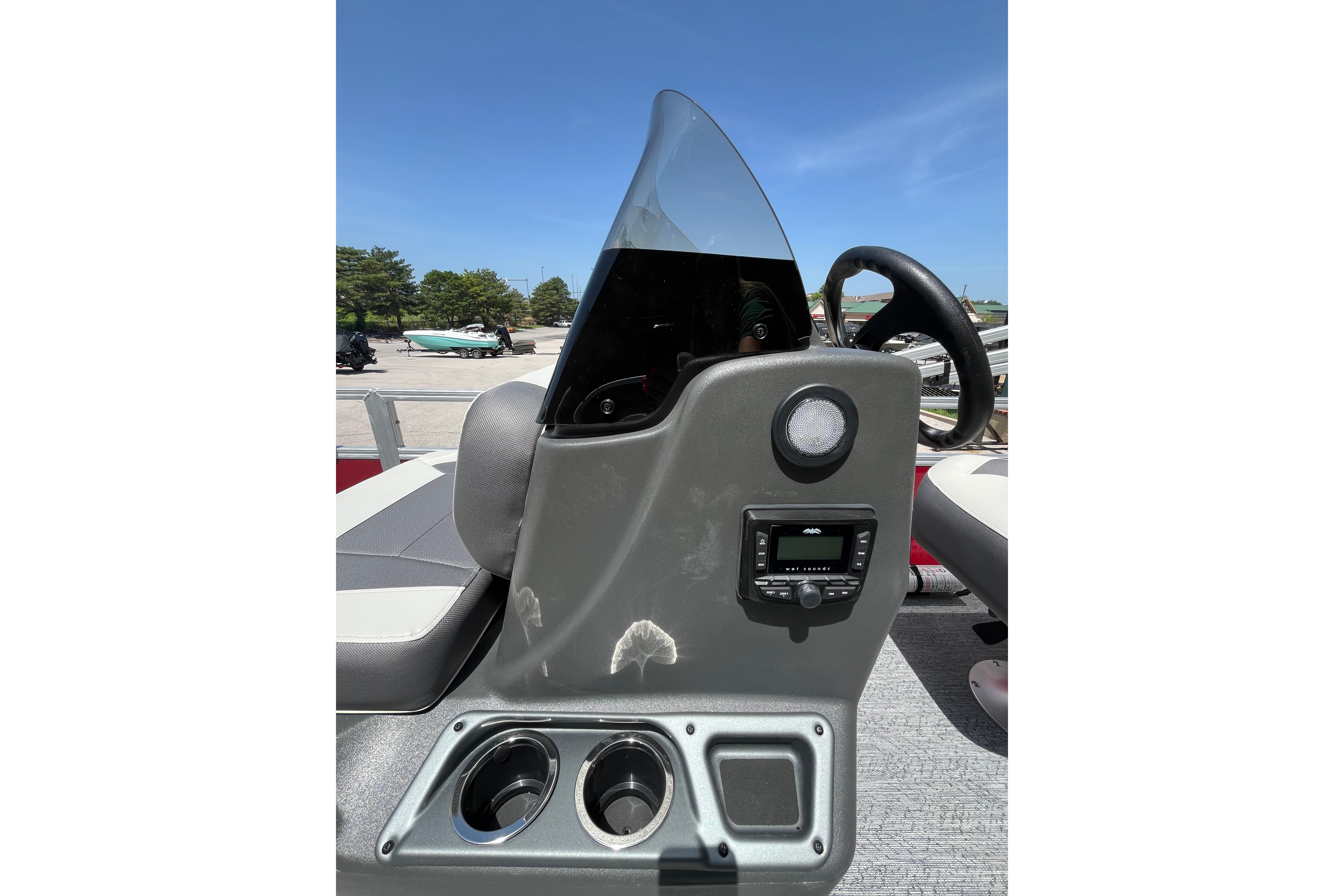 2026 Sun Tracker Bass Buggy 16 XL Select dashboard with steering wheel and controls.