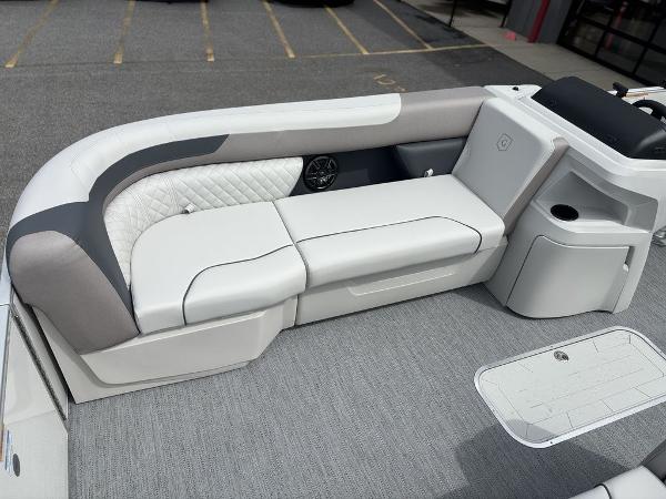 2025 Godfrey SWEETWATER 2286 SFL boat interior with plush seating and modern design.
