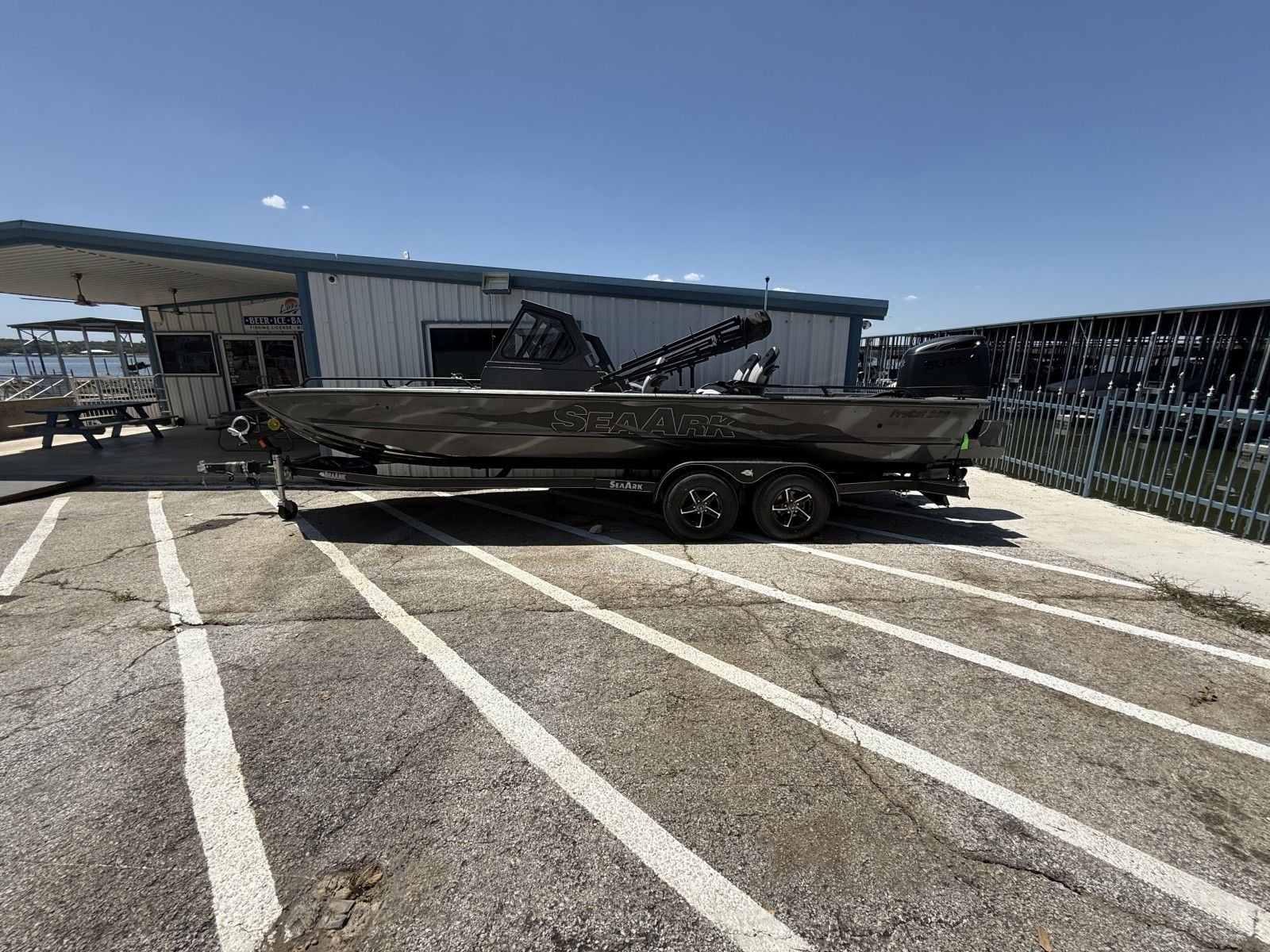 2026 SeaArk PROCAT 240 with 250HP Suzuki and custom tandem axle trailer