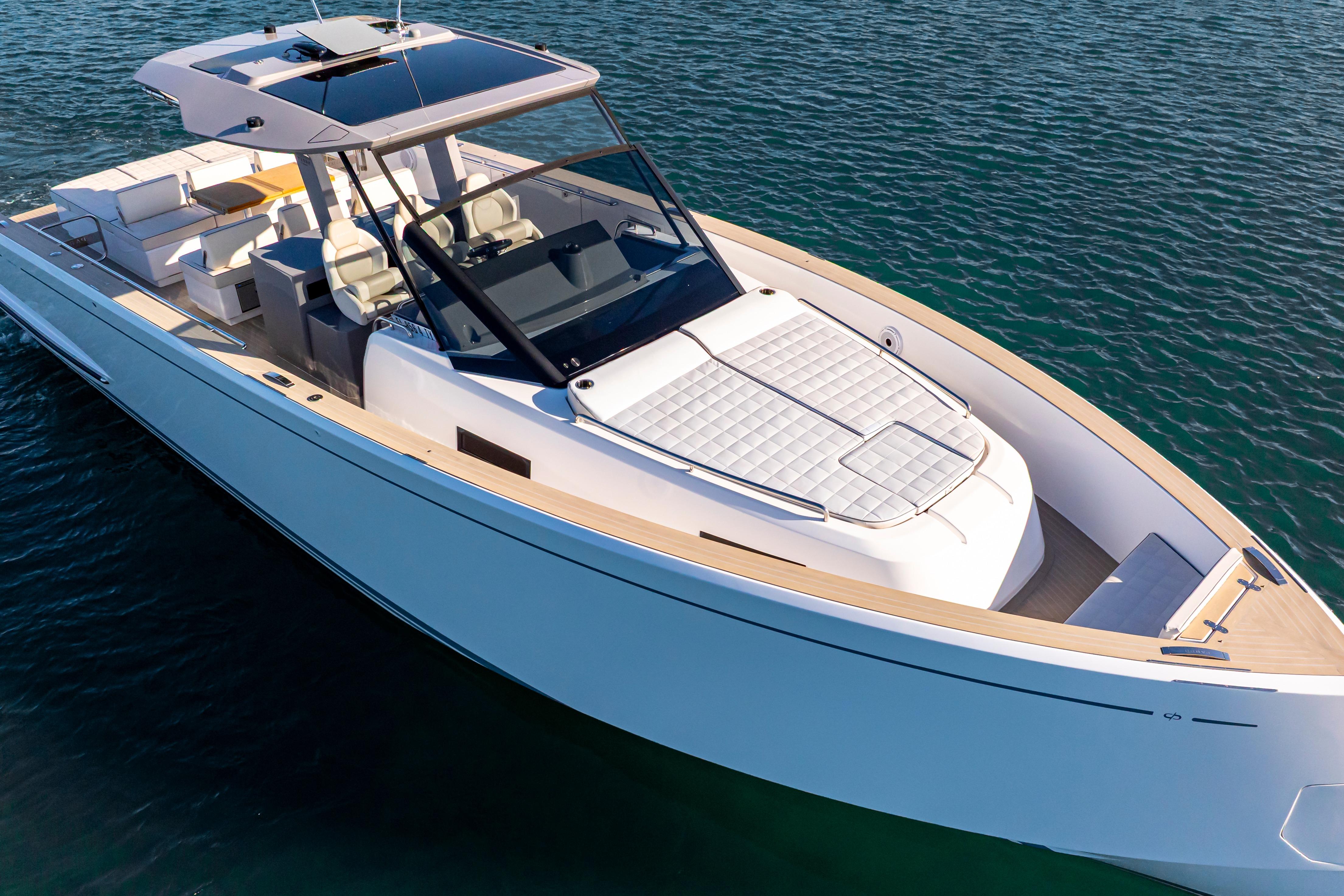 2024 Pardo Yachts P43 luxury yacht on calm blue water.