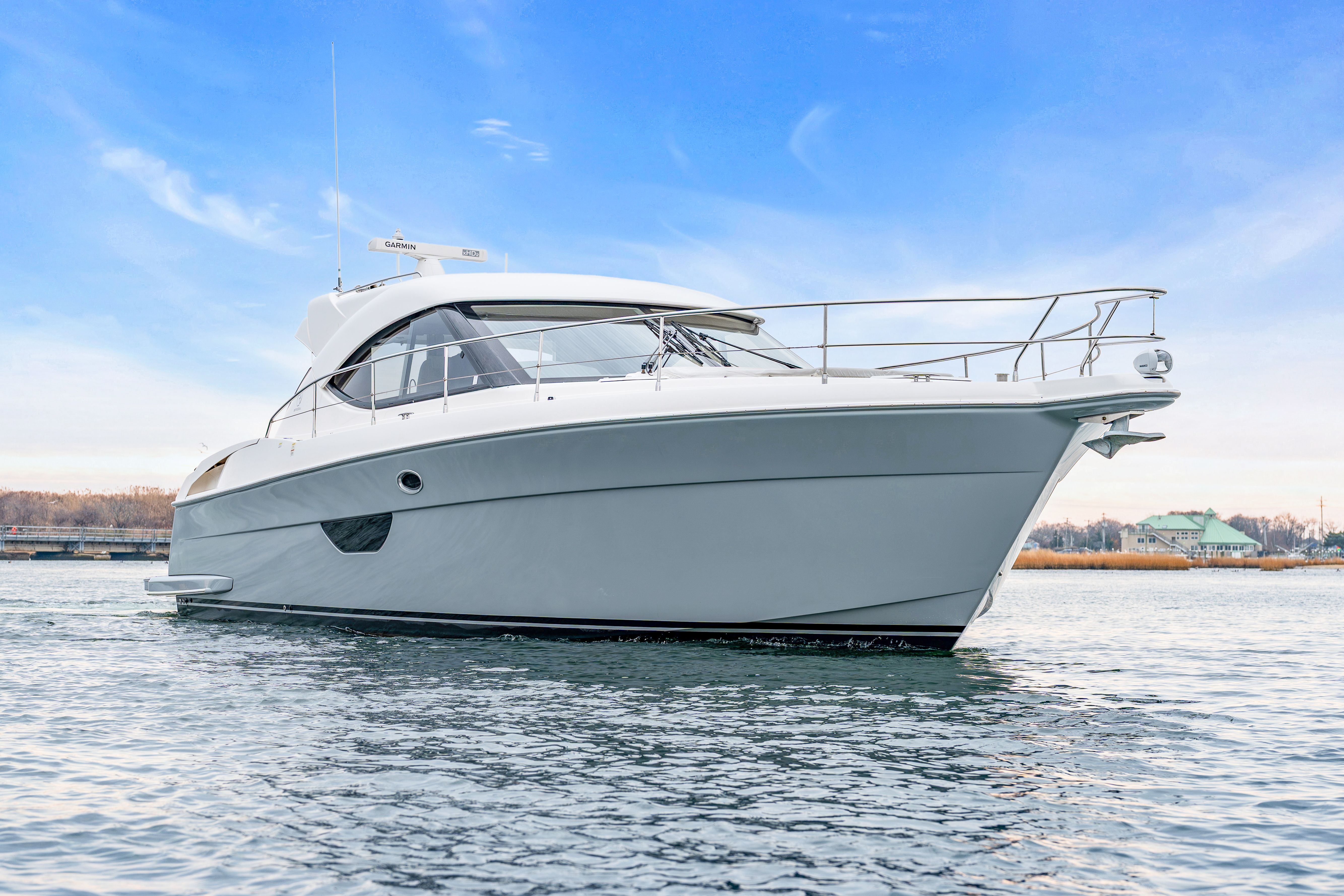 2014 Riviera 44 Sport Yacht on calm water.