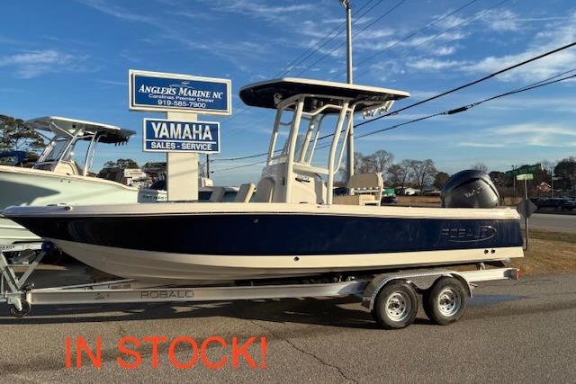 2026 Robalo 226 Cayman boat on trailer, Angler's Marine.
