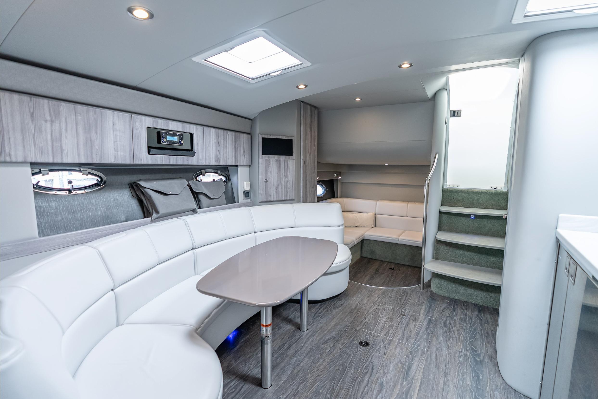 Luxurious interior of 2022 Formula 40 Performance Cruiser with modern seating and elegant design.