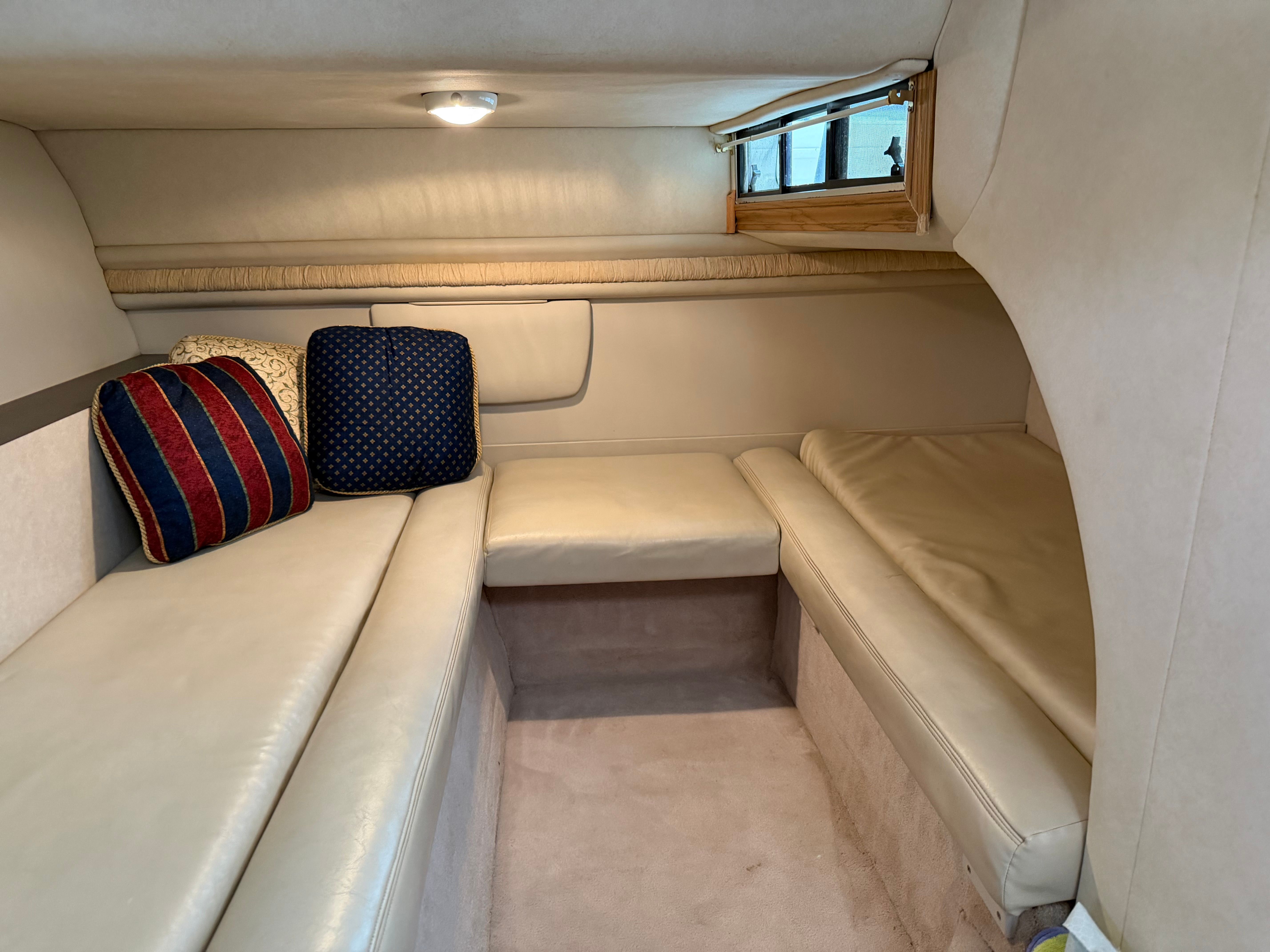Interior of a 1997 Regal Commodore with beige upholstery.