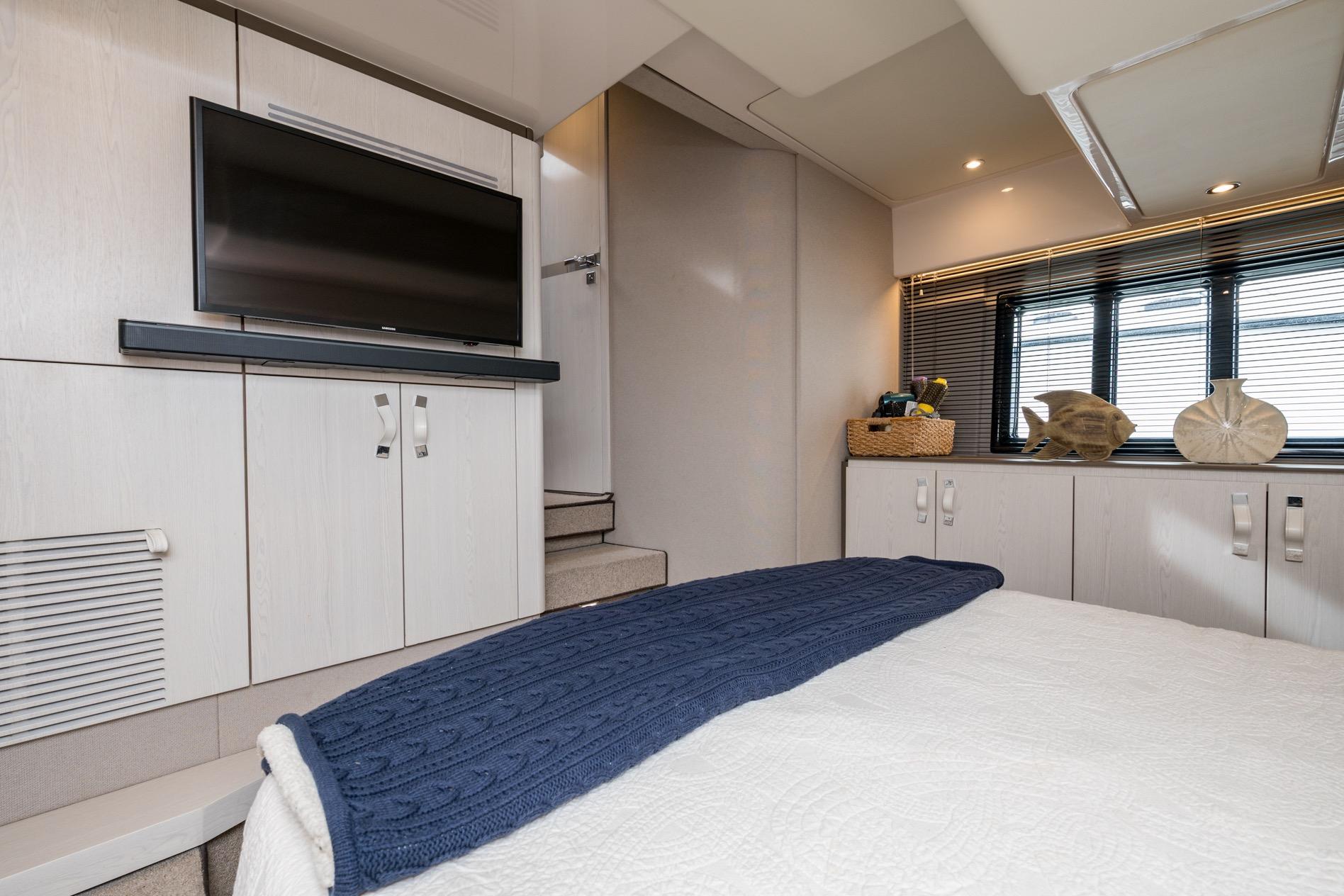Luxurious interior of 2020 Azimut Fly 50 yacht with modern decor and amenities.
