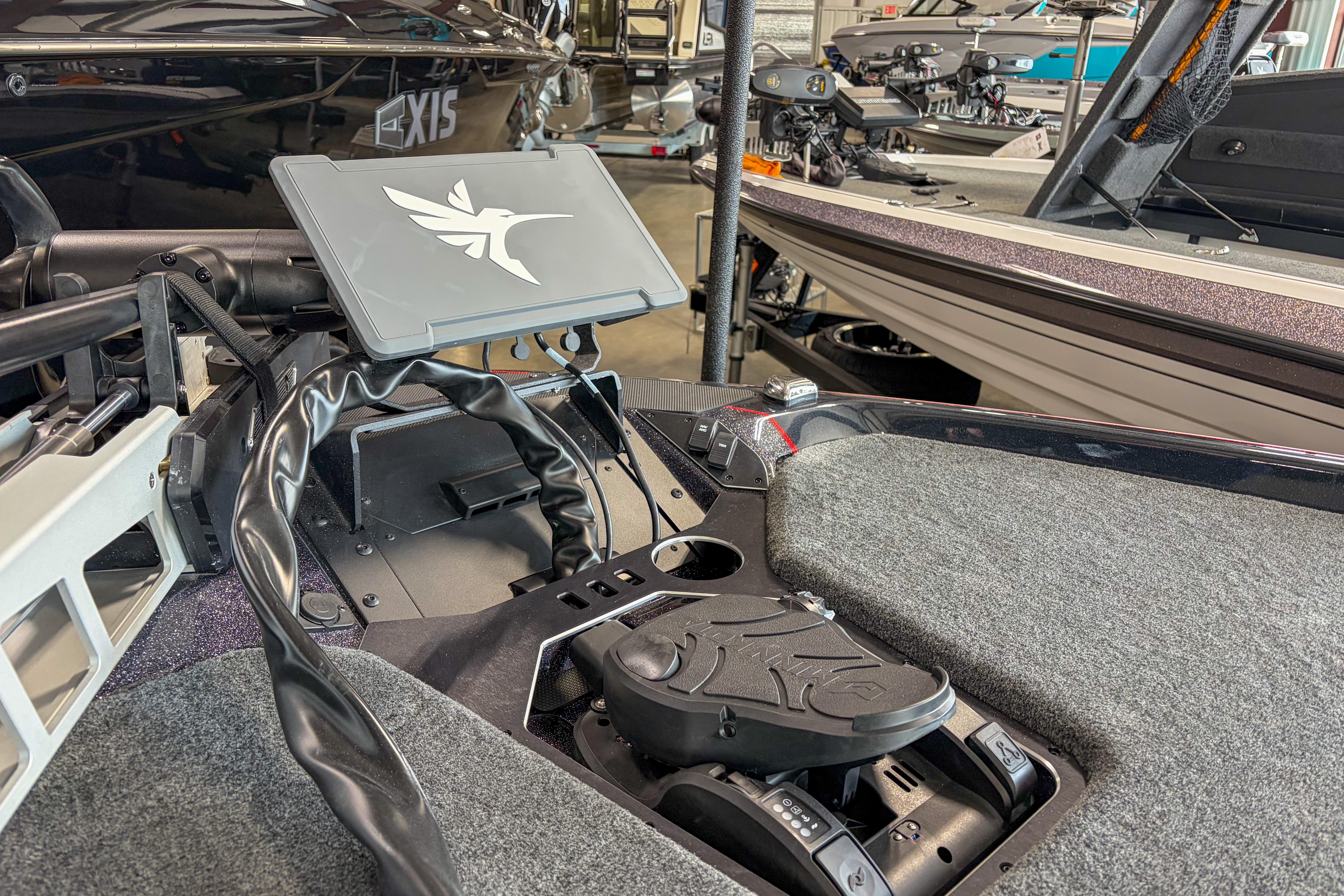 2026 Skeeter FXR20 FLEX boat interior with advanced control panel and sleek design.