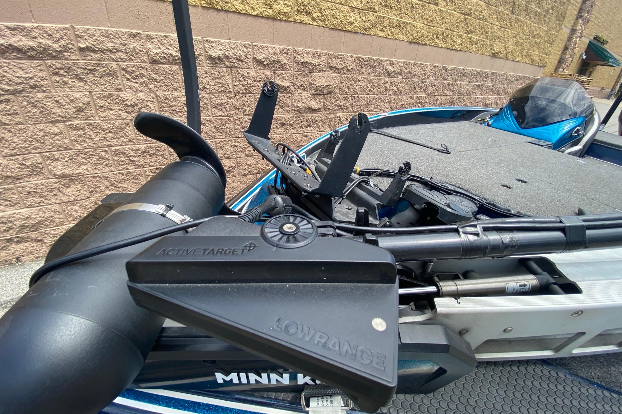 2020 Triton 20 TrX Patriot boat with Lowrance ActiveTarget and Minn Kota trolling motor.