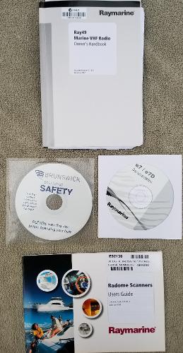 Raymarine manuals and CDs for Boston Whaler 235 Conquest 2011 boat equipment.