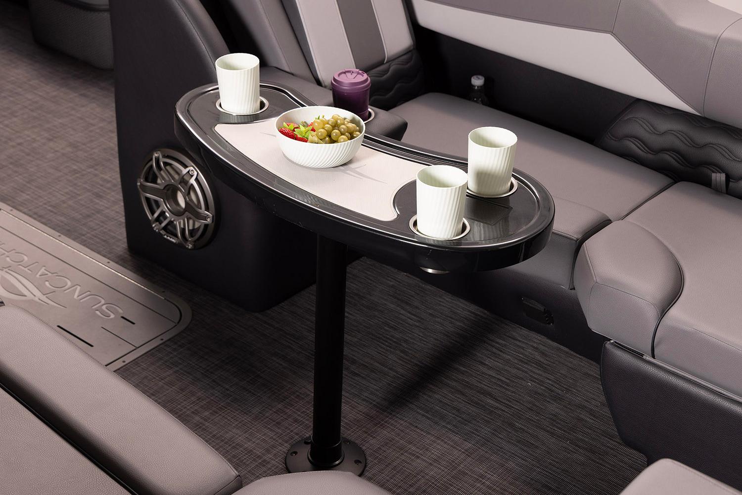 Manufacturer Provided Image: Luxurious interior of 2026 SunCatcher Diamond Elite 326 SL with stylish seating and table setup.