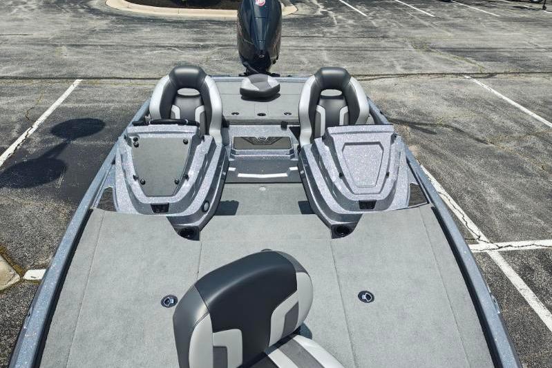 2026 Nitro Z19 XL boat interior with seating and storage compartments.