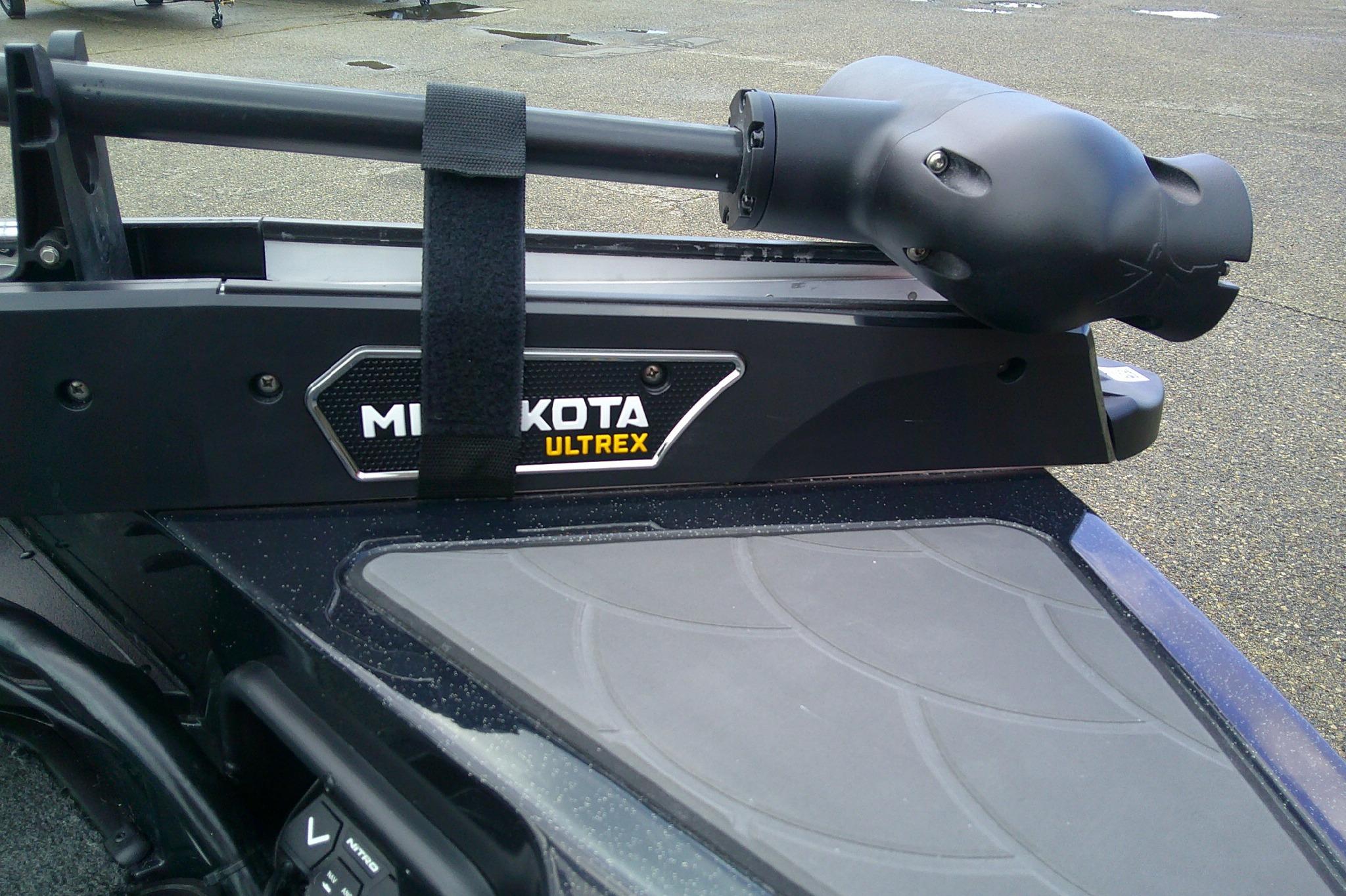 Minn Kota Ultrex trolling motor on a 2026 Nitro ZV20 boat deck.