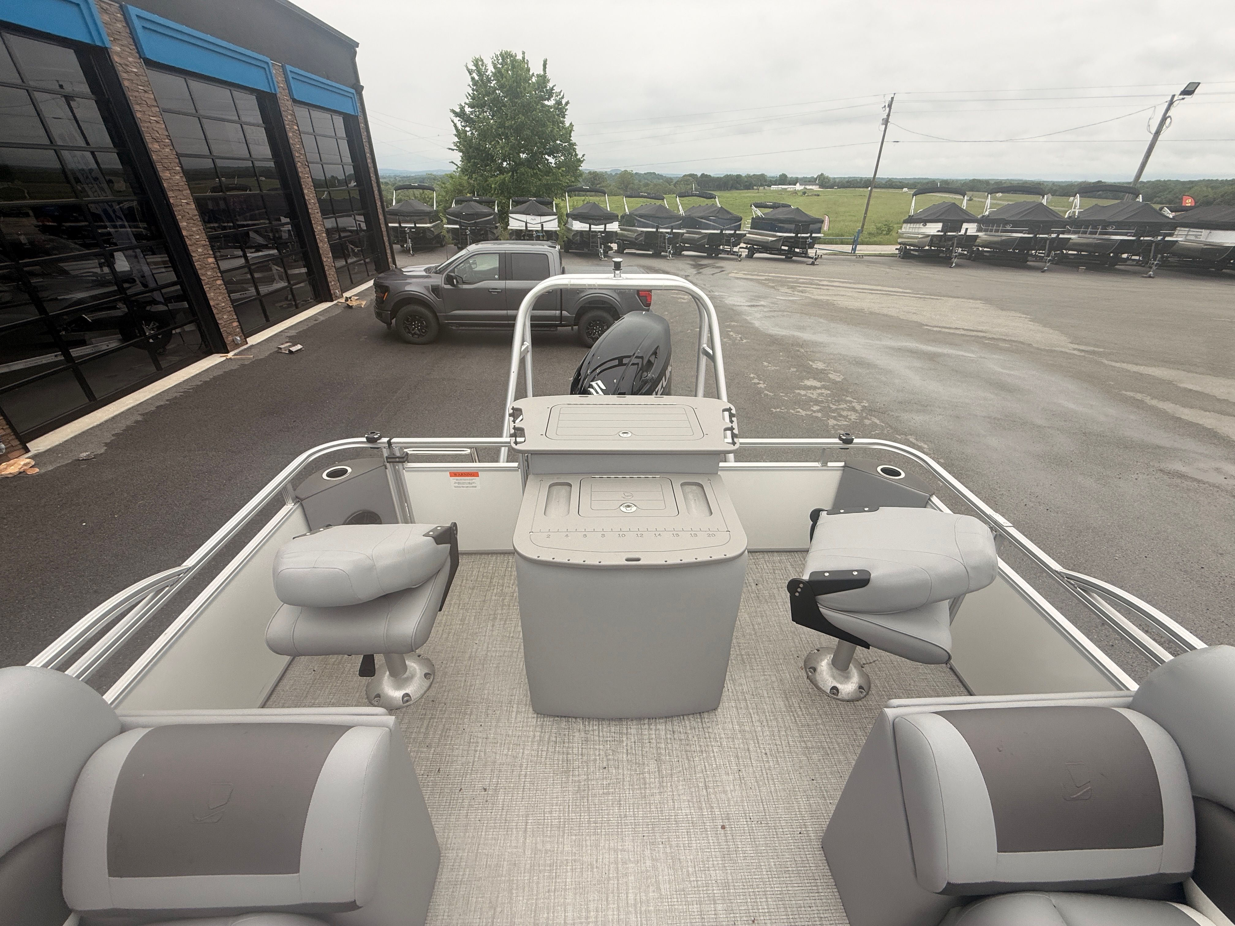 Interior view of the 2026 Landau Alure 23CC Fish boat.