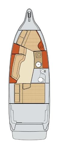 1999 Regal Commodore 2760 boat floor plan layout.