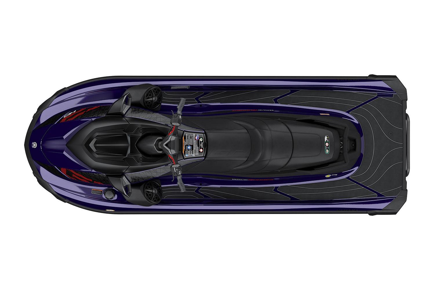 Manufacturer Provided Image: 2026 Yamaha WaveRunner GP HO, top view, sleek design, black and purple color scheme.