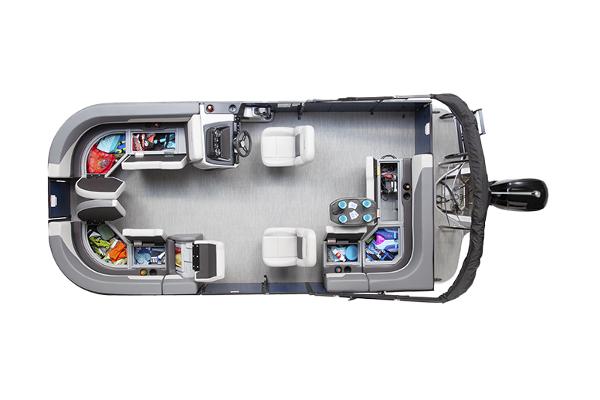 Manufacturer Provided Image: Top view of 2025 Lowe LS 190 pontoon boat interior layout.