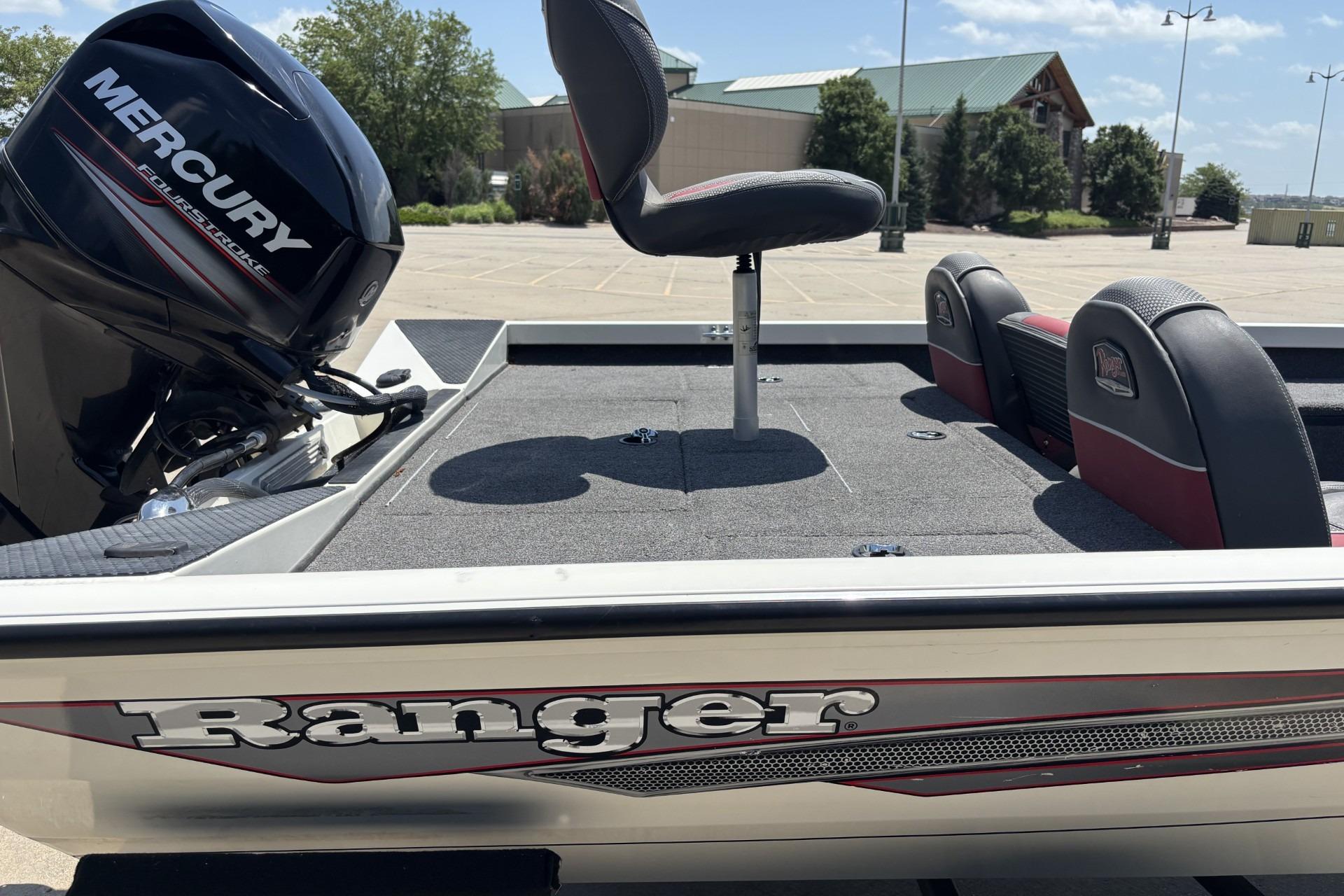 2017 Ranger RT178C boat with Mercury engine, featuring comfortable seating and sleek design.