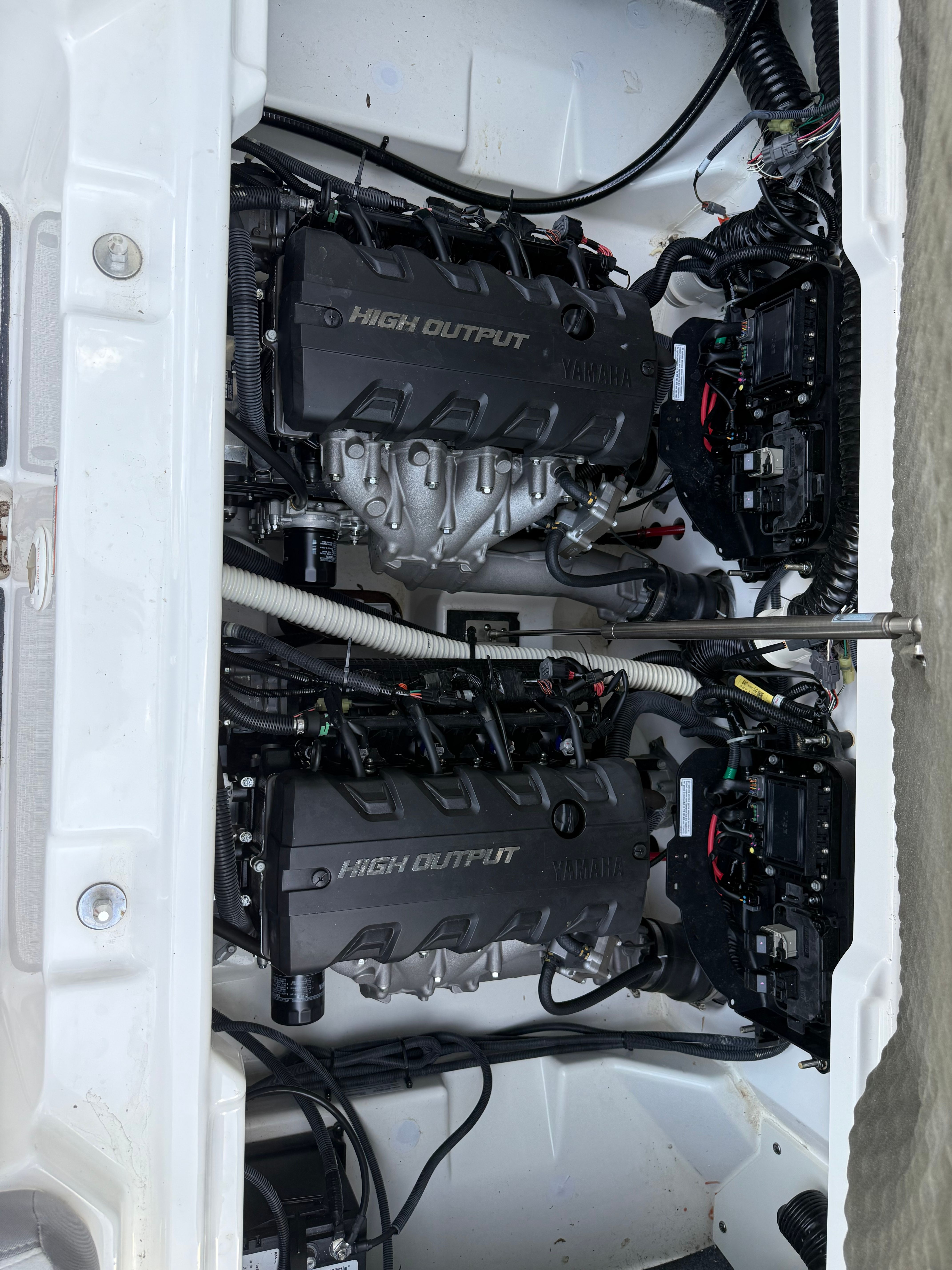 Yamaha AR250 2021 engine compartment with high output engines.