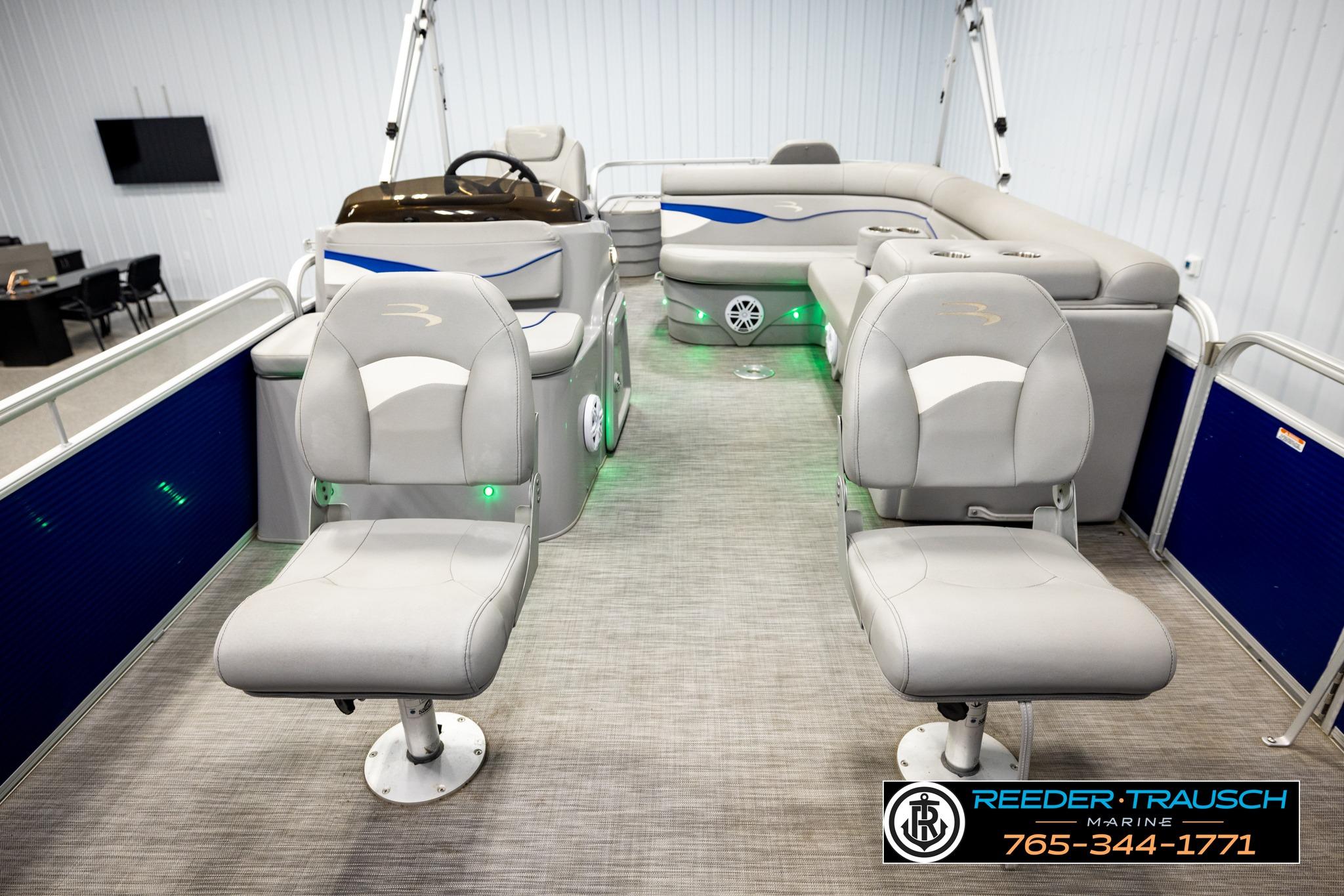 2021 Bennington 20 SV pontoon boat interior with plush seating and modern design.