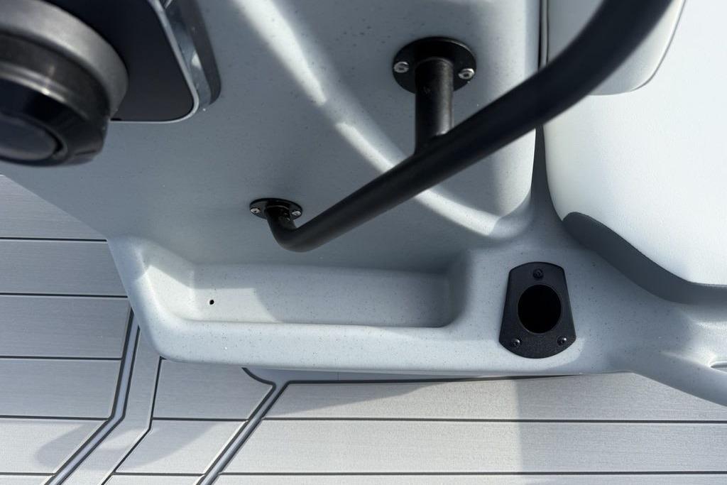 2026 Tracker Bass Tracker Classic CC boat interior detail with sleek design elements.