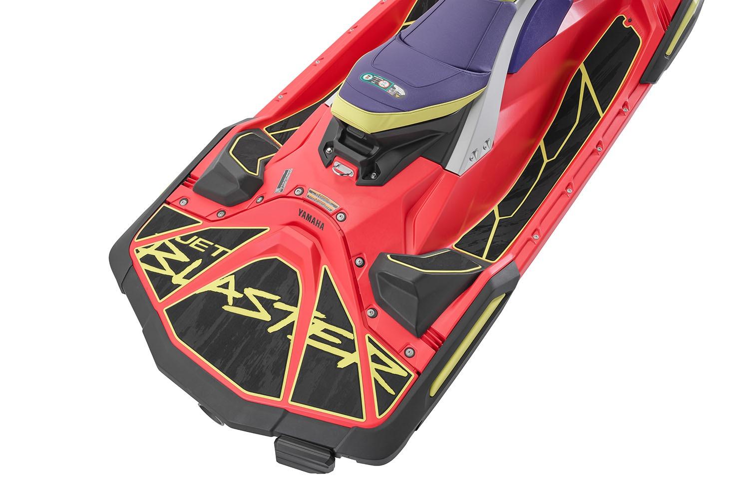 Manufacturer Provided Image: 2026 Yamaha WaveRunner JetBlaster PRO 3-Up, vibrant red and black design, top view.