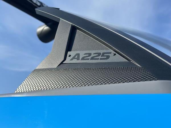 2025 Axis A225 boat detail with textured design and clear branding.