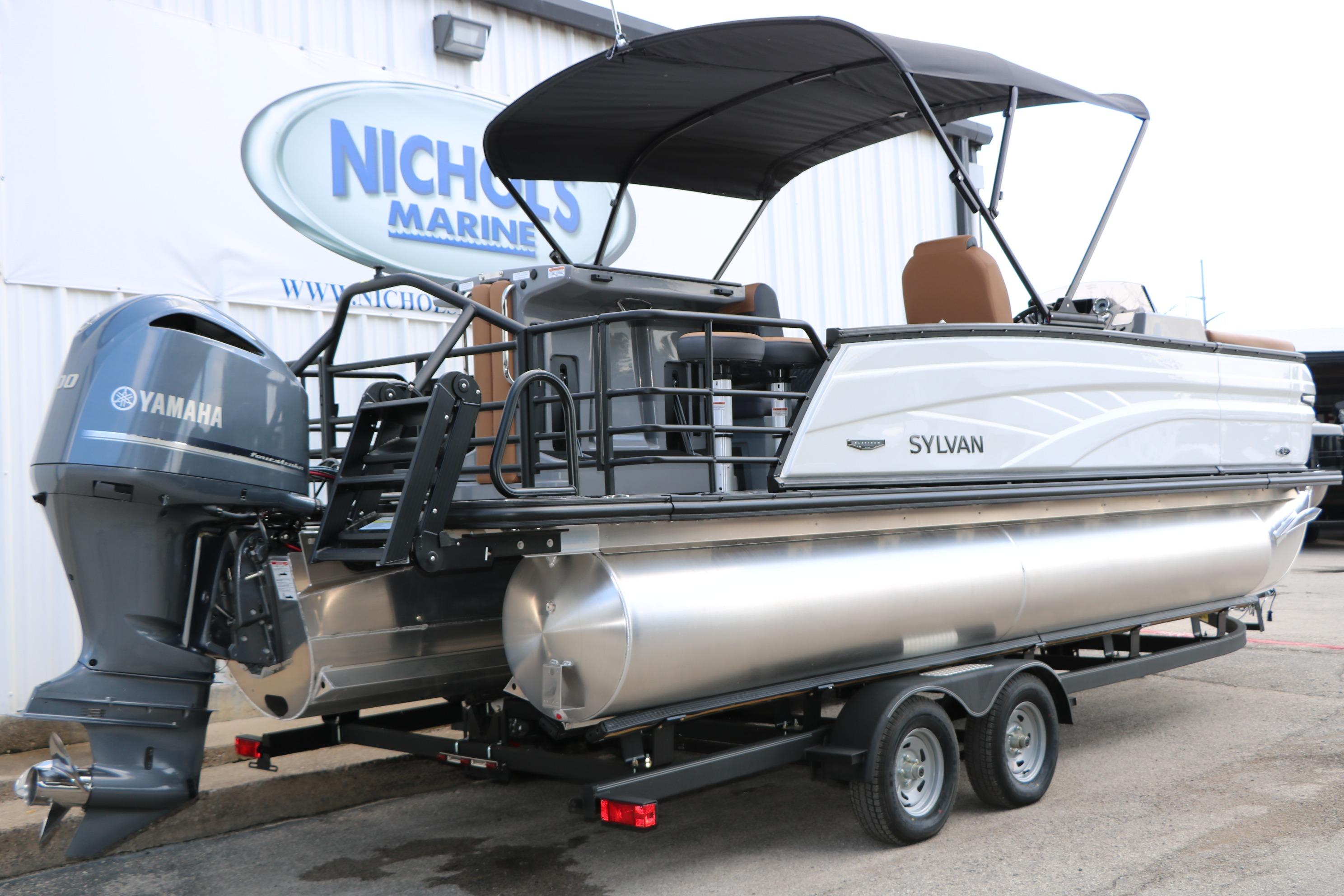 2026 Sylvan L3 DLZ Bar Platinum Edition Tri-Toon boat with Yamaha engine at Nichols Marine.