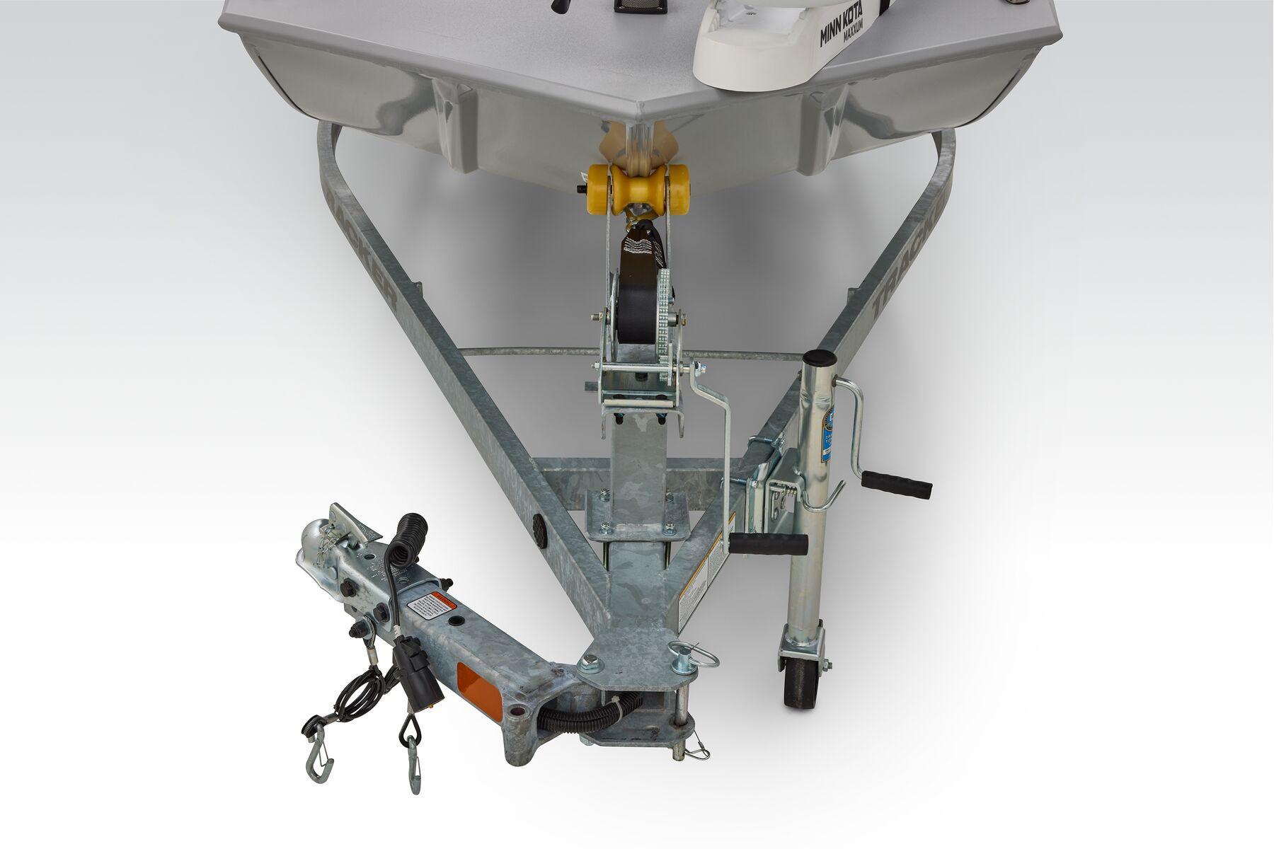 Manufacturer Provided Image: 2026 Tracker Bass Tracker Classic CC boat trailer hitch and winch system.