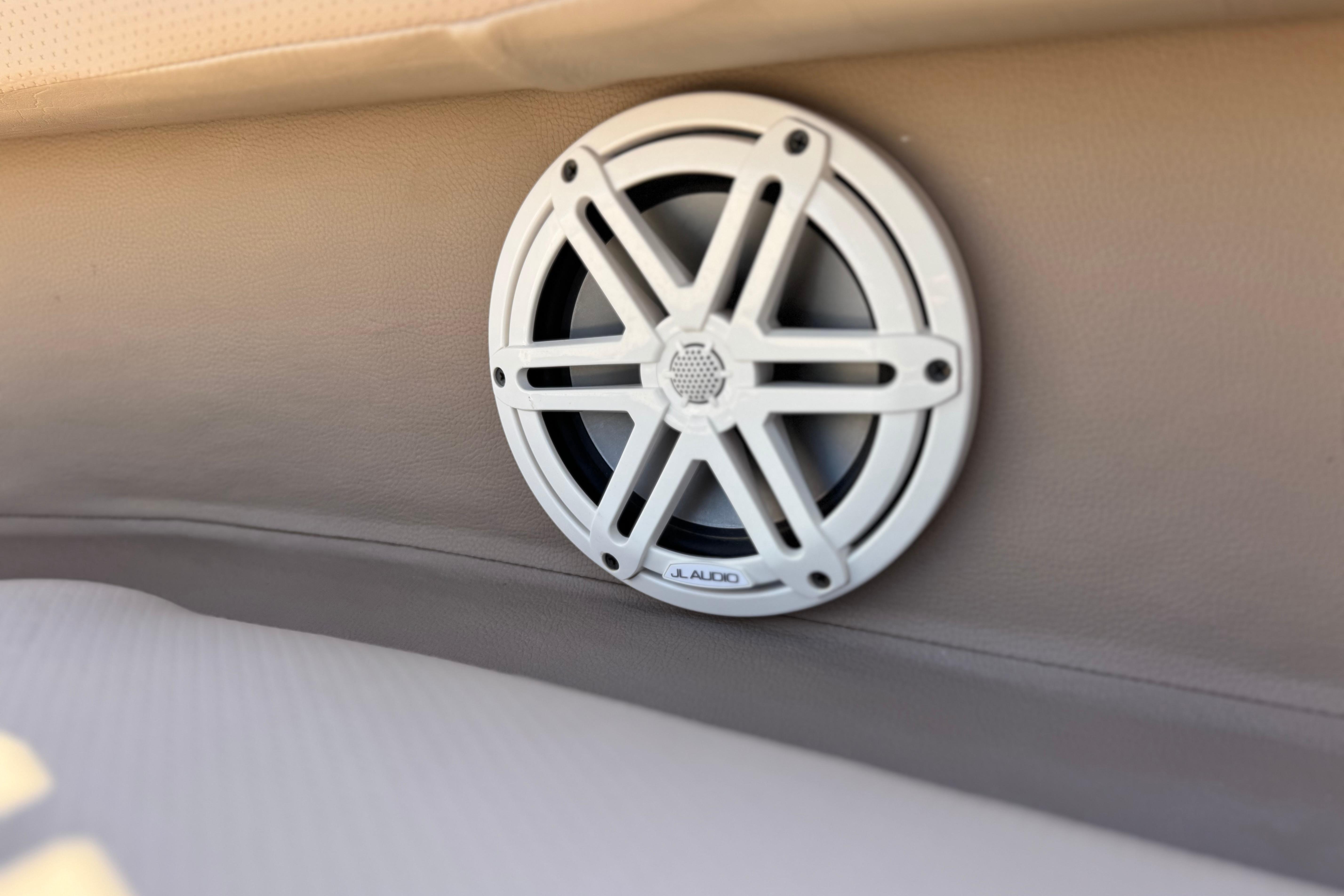 Boat speaker on a 2008 Cobalt 262, featuring JL Audio design.