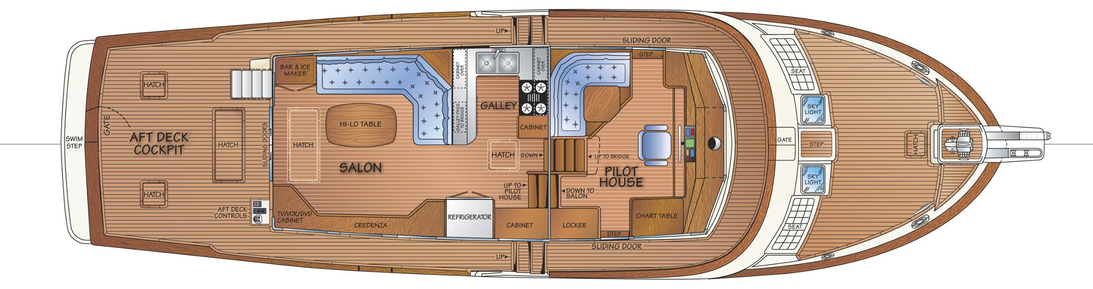 Main Deck - Salon & Pilothouse