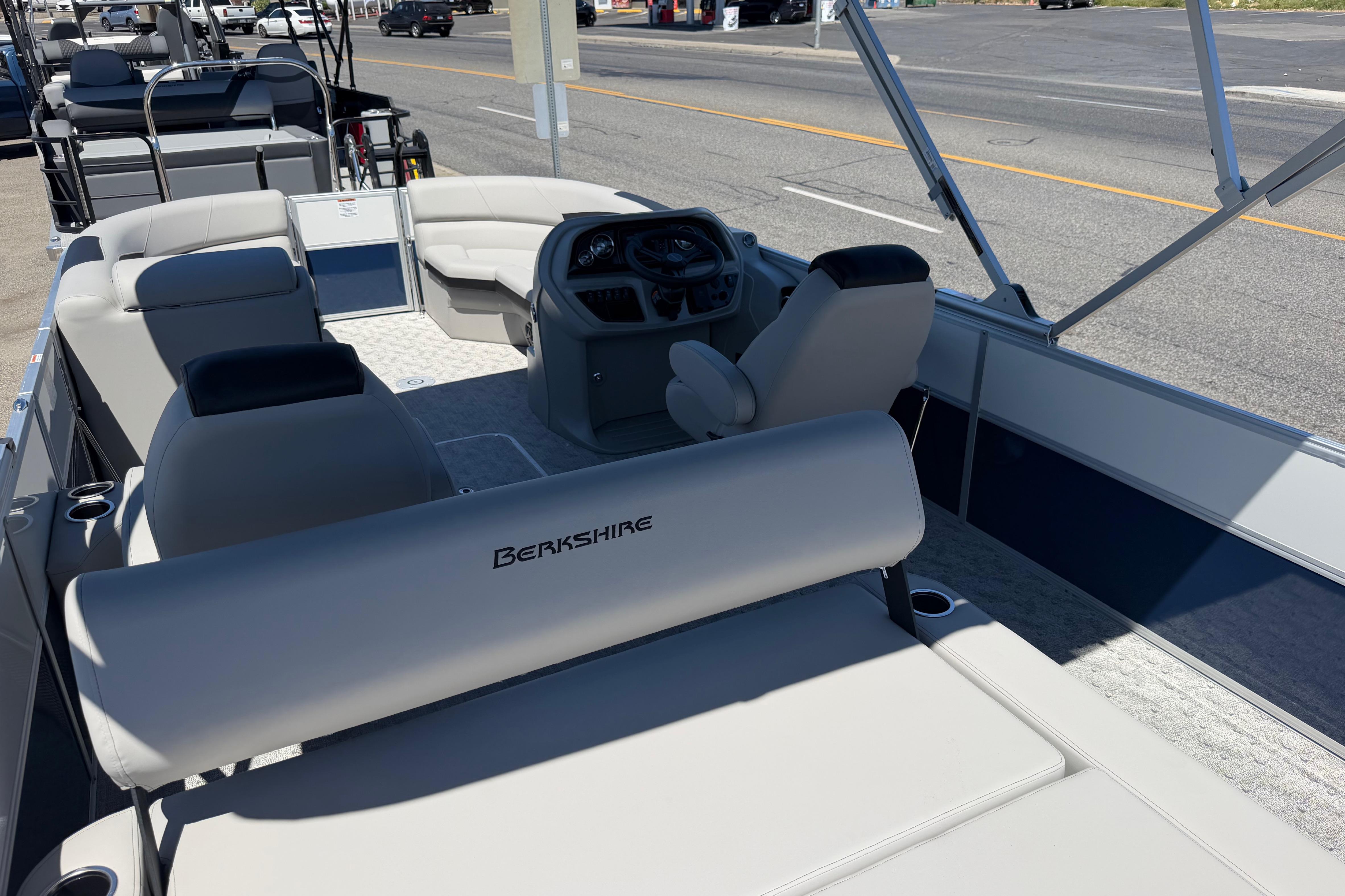 2026 Berkshire LE 24' Ultra Lounger boat with luxurious seating and modern design.