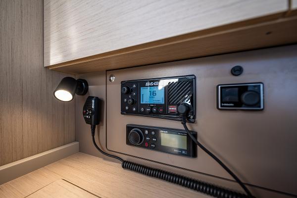 Interior view of Beneteau Oceanis 38.1, 2021, featuring navigation system.