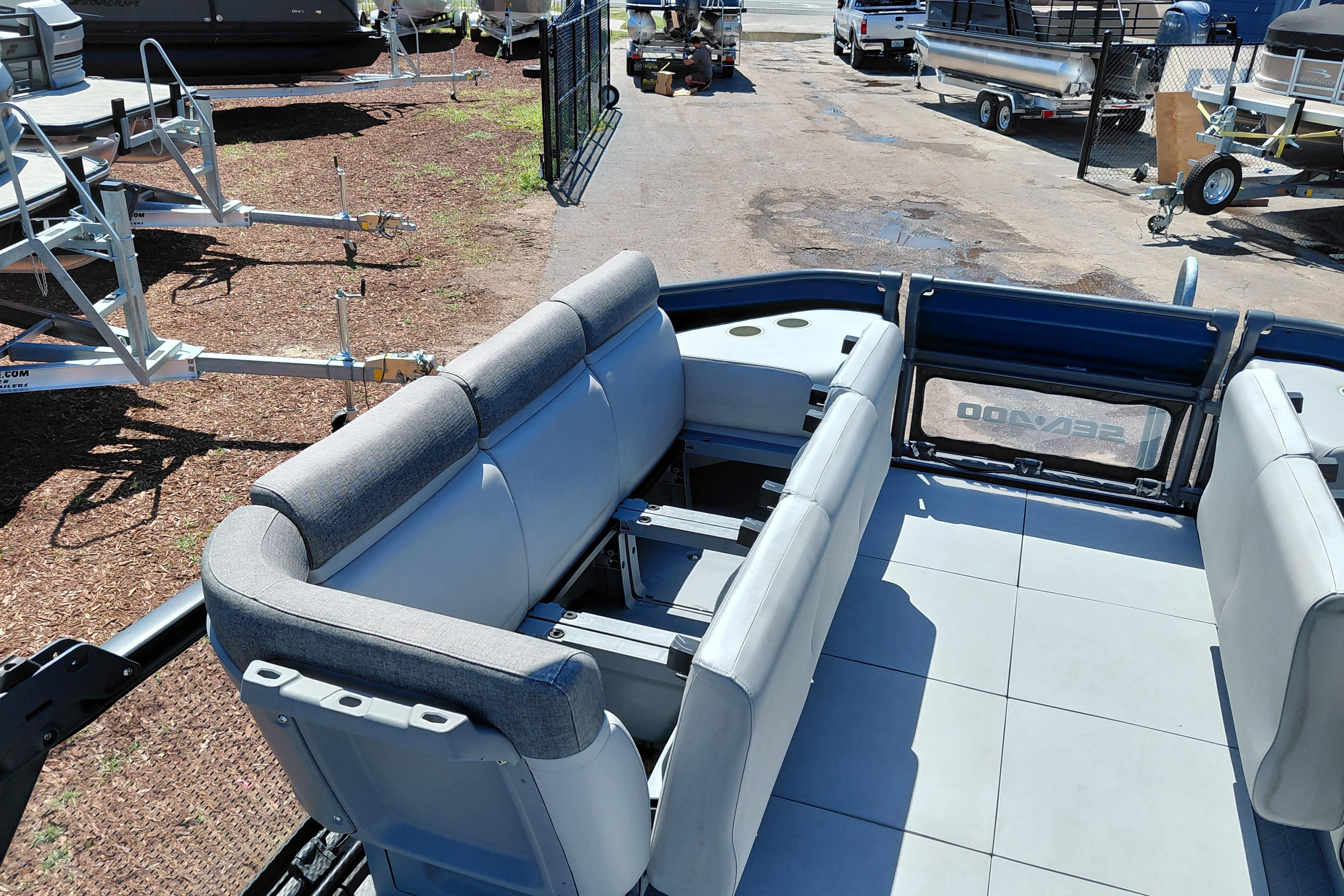 2024 Sea-Doo Switch Cruise 18 interior with spacious seating and modern design.