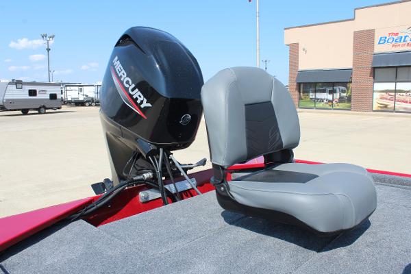 2025 Tracker Bass Tracker Classic XL boat with Mercury engine and gray seat.