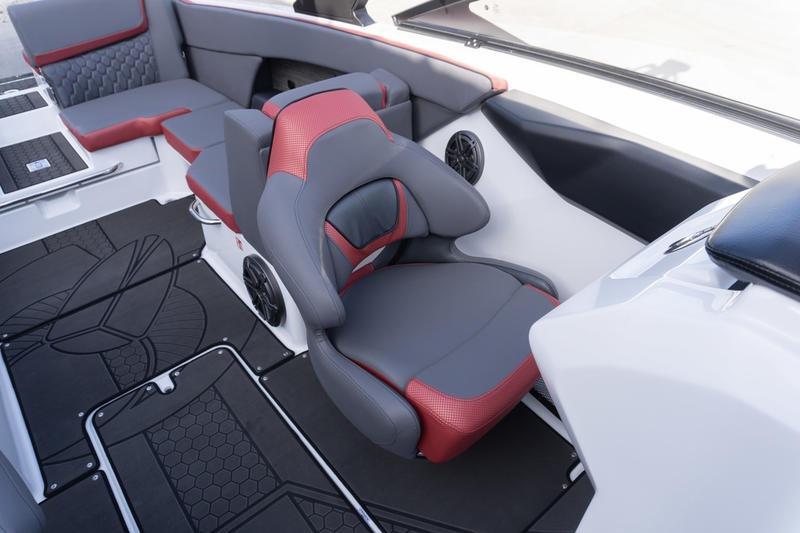 2026 Scarab 255 LX Wake boat interior with stylish seating and modern design.