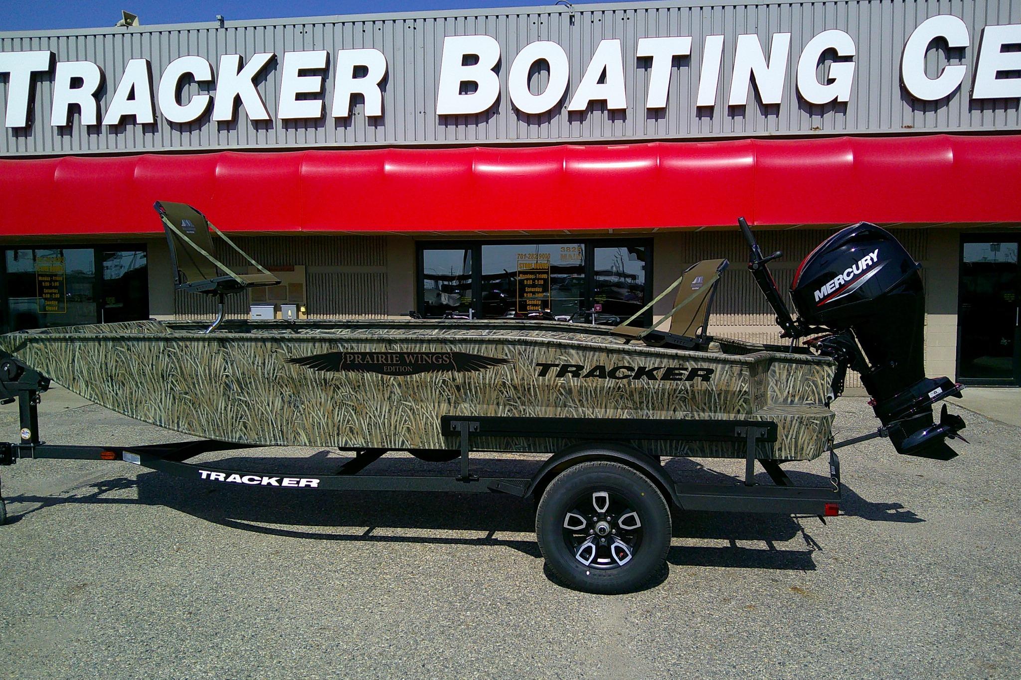 2026 Tracker Grizzly 1650 T Prairie Wings Edition boat at dealership.