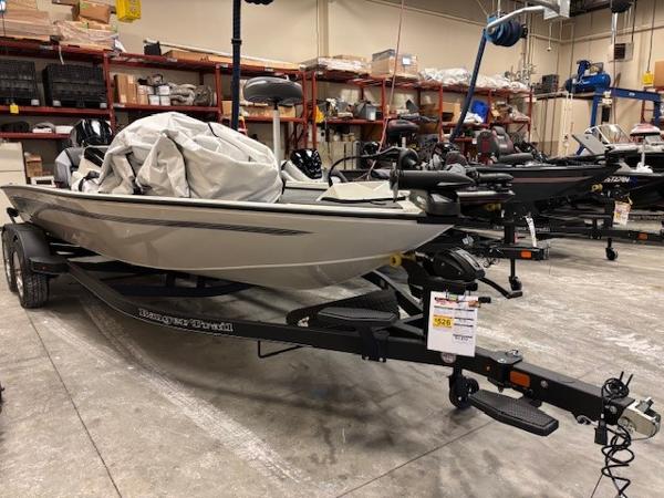 2025 Ranger ALPHA 208 boat in showroom, covered and on trailer.