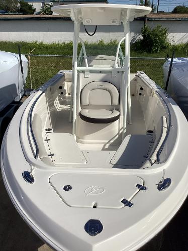 2022 Sailfish 220 CC boat, white interior, center console, spacious seating.